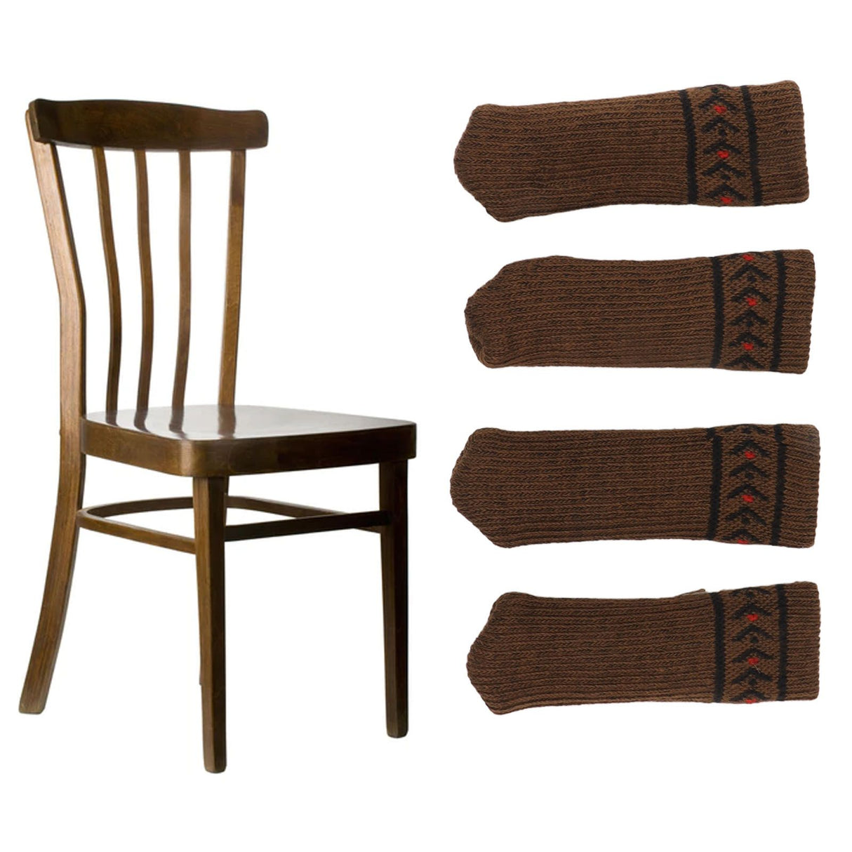 20Pcs Chair Leg Protector Table Furniture Cap Covers Prevent Scratches Noise Free Thickened Knitted Floor Pad Set Brown