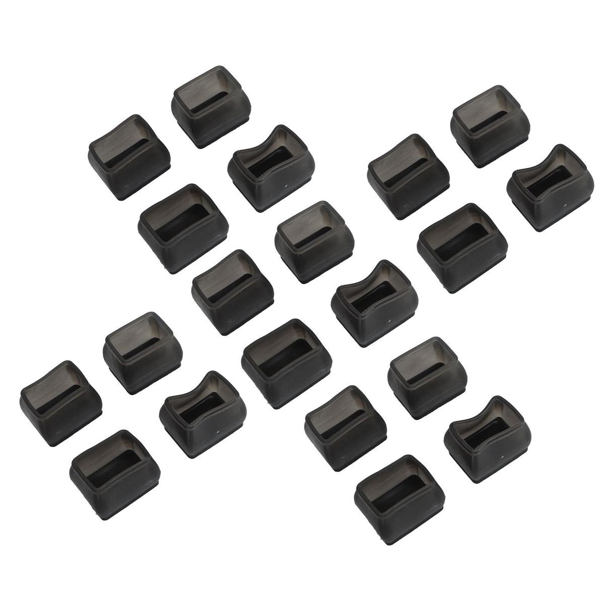20 Pcs Chair Leg Floor Protector Rectangular Transparent Black Felt Mat Scratch Proof Reduce Noise Table Leg Cover S