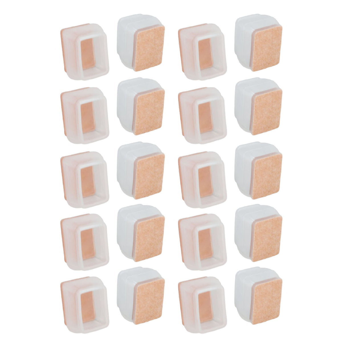 20Pcs Chair Leg Protector for Hardwood Floor Rubber Felt Furniture Pad Cover Non Scratches Noise Transparent Rectangle S