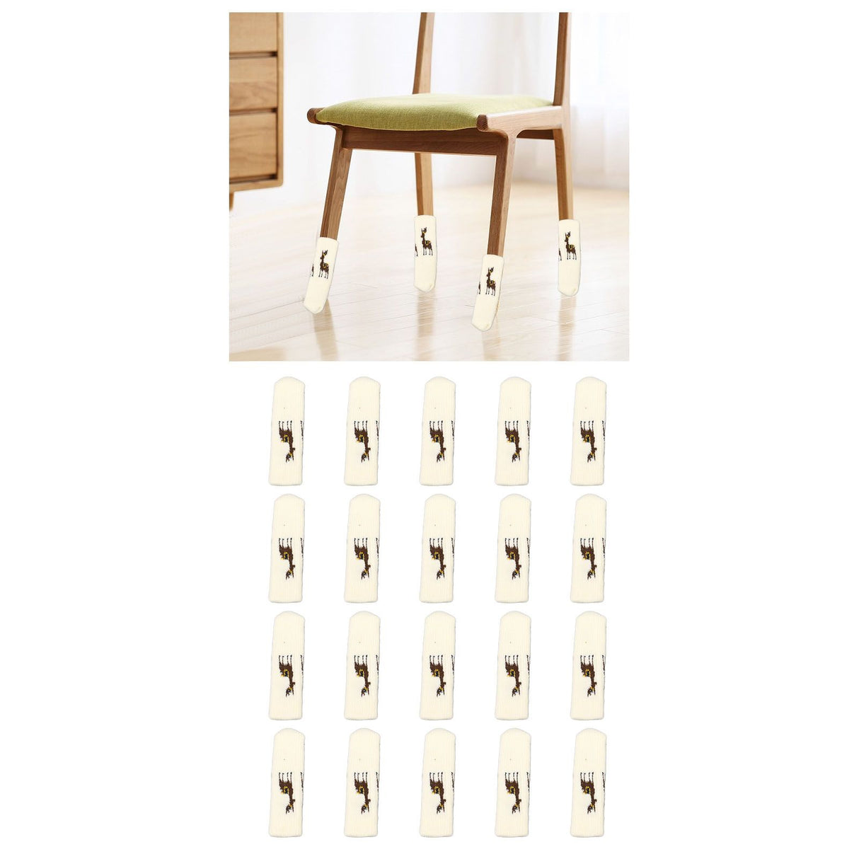 20Pcs Chair Leg Floor Protectors Furniture Socks Knitting Double Thickening Elastic Chair Leg Protectors Fits All Leg Shapes
