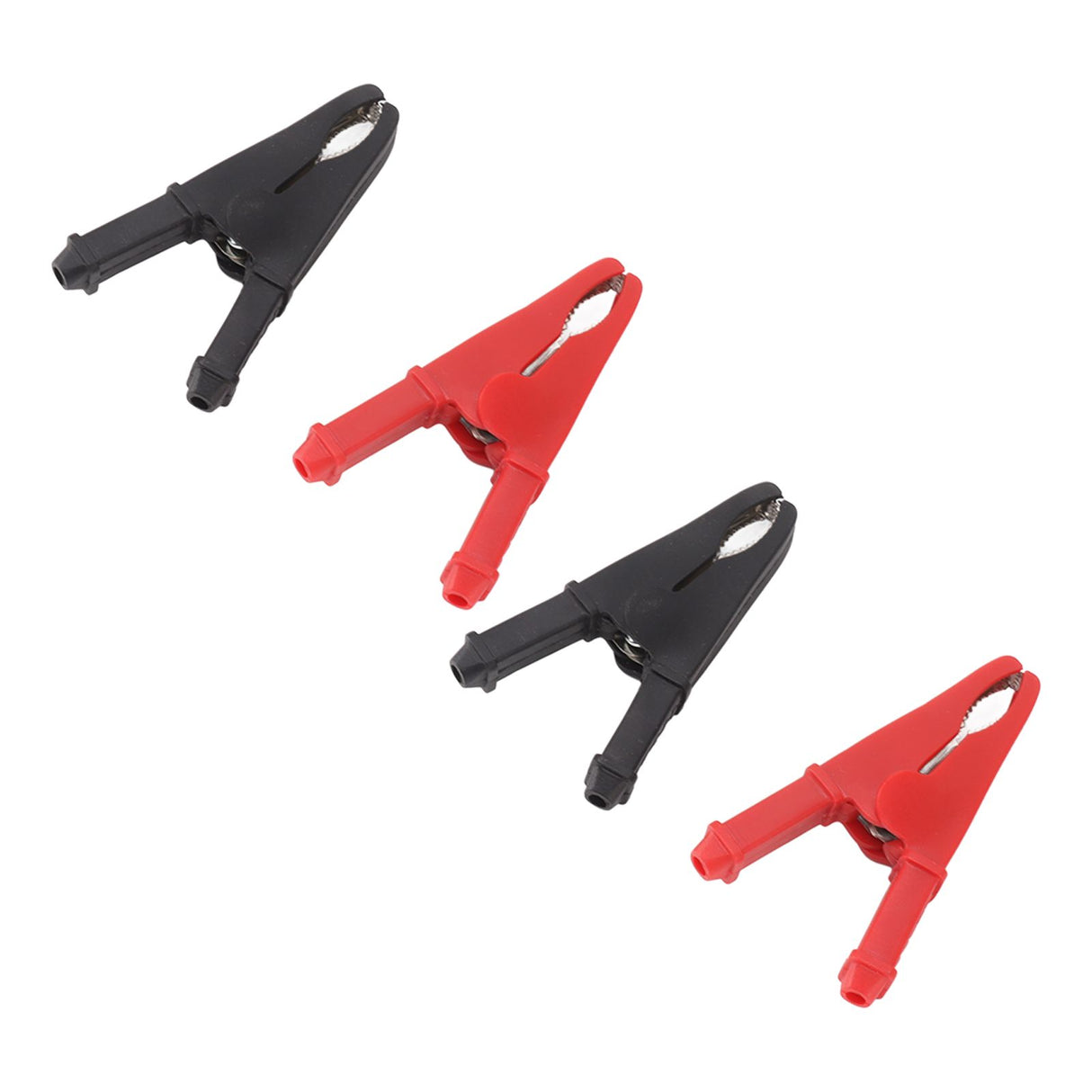 4Pcs Crocodile Clamps Good Conductivity Low Resistance Nickel Plated Crocodile Clips for Car School 1000V