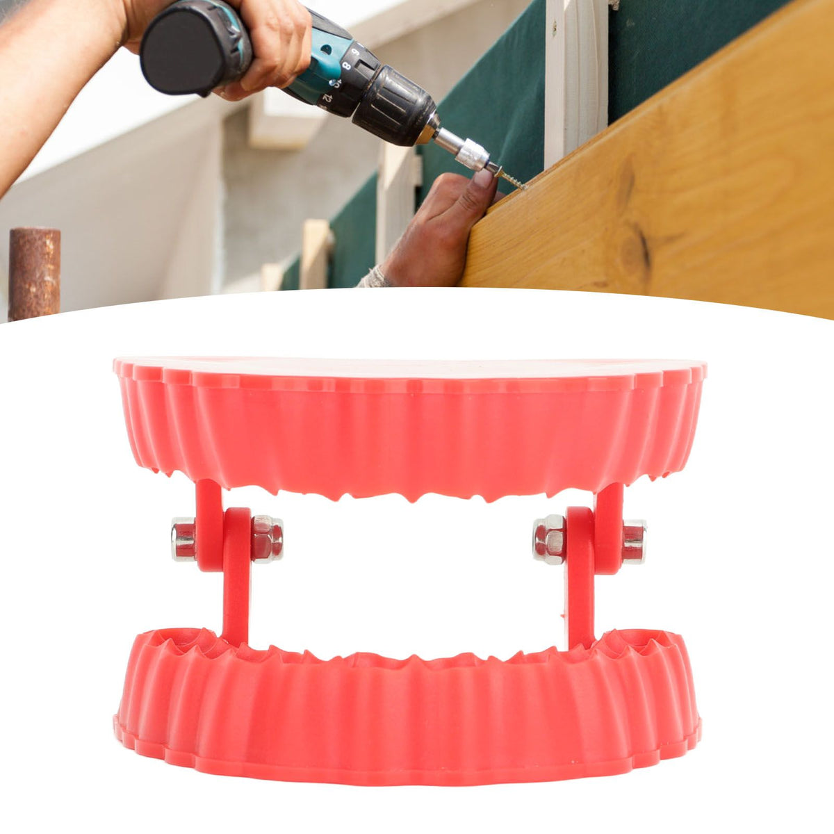 Denture Drill Bit Holder Denture Screwdriver Organizer 3D Sculpture Desk Decor 28 Holes Red Without Bits