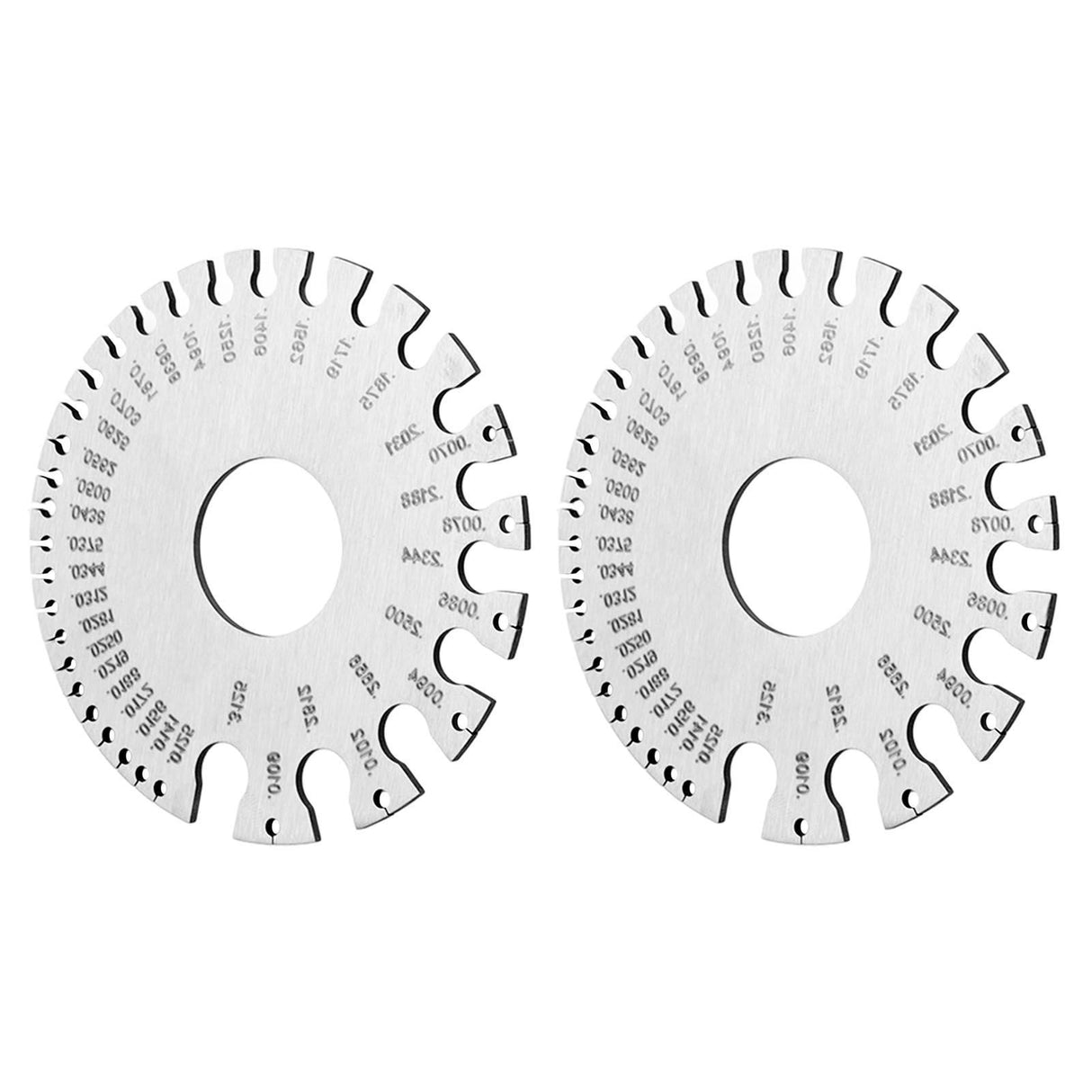 2pcs Stainless Steel Thickness Gauges Professional Standard Metal Sheets Welding Thickness Gauge Type 2