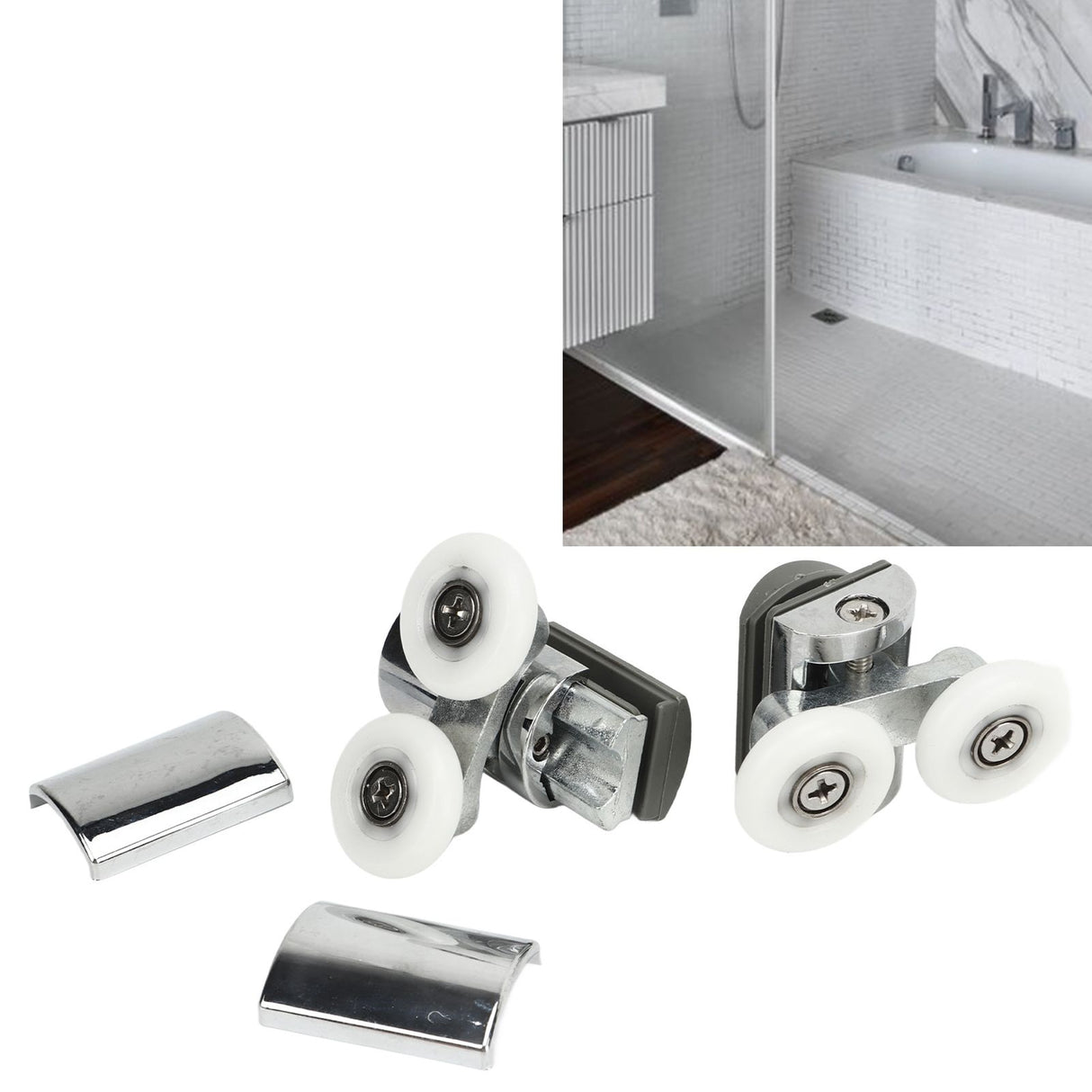 23mm Sliding Door Pulley Bathroom Closet Glass Door Hanging Swing Wheel Upper Lower Roller Kit