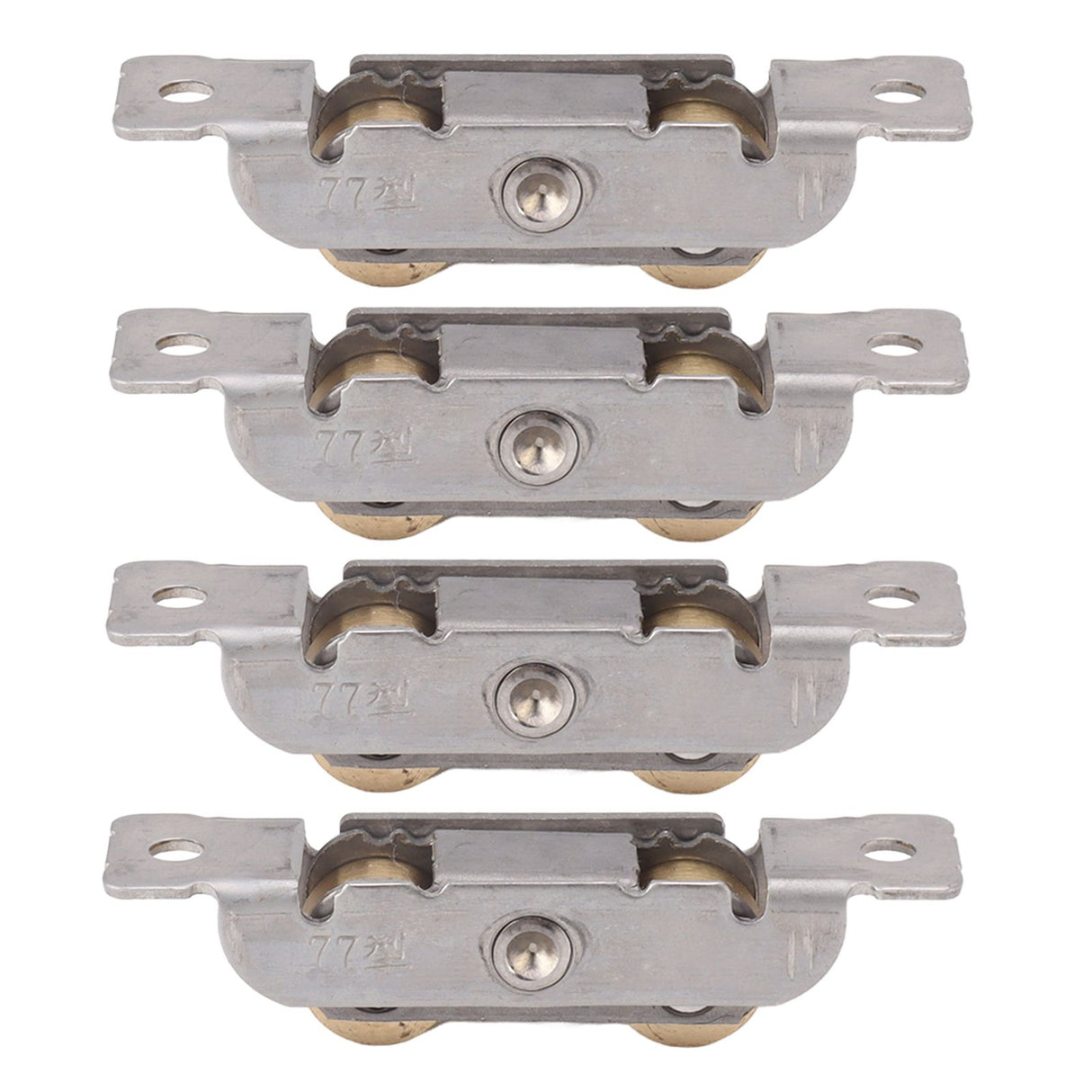 4PCS Sliding Patio Door Roller Assembly Stainless Steel Copper Ball Bearing Wheel Roller Assembly for Glass Door Flat Wheel