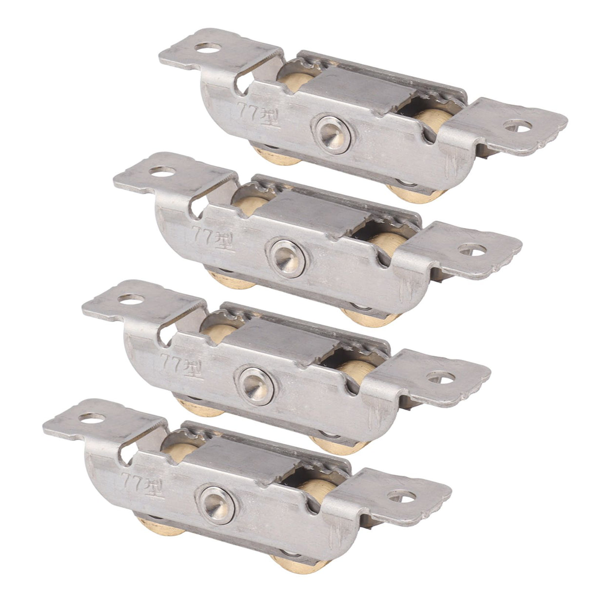 4PCS Sliding Patio Door Roller Assembly Stainless Steel Copper Ball Bearing Wheel Roller Assembly for Glass Door Flat Wheel