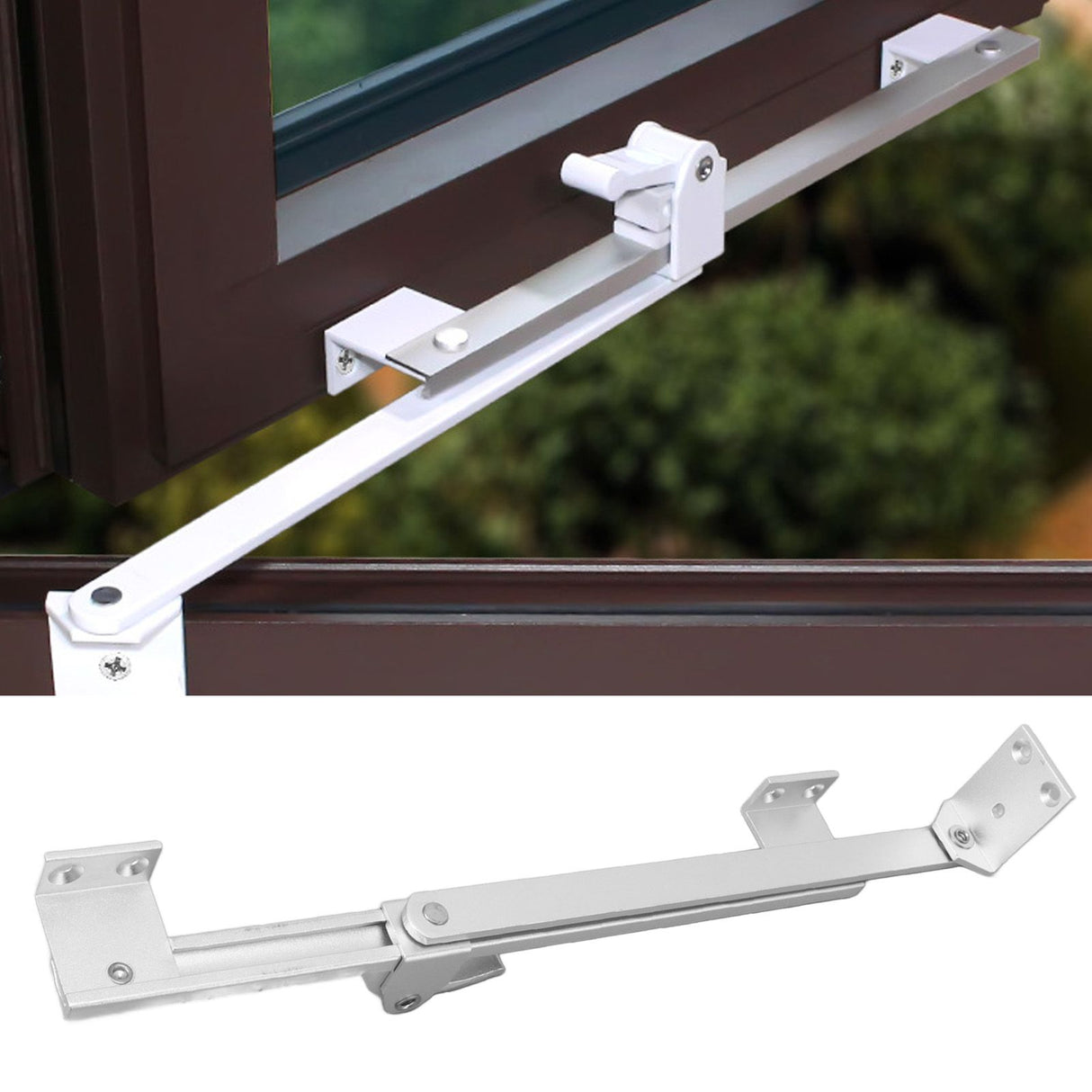 Casement Window Hinge Adjustable T Shape Positioning Window Safety Hinge Extrapolated Window Fitting for Home Office Silver