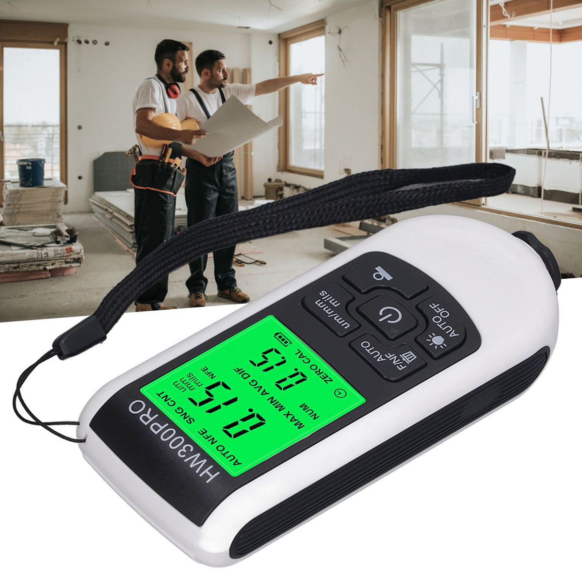 Coating Thickness Gauge High Accuracy Paint Depth Gauge Meter Antislip Thickness Meter Gauge White