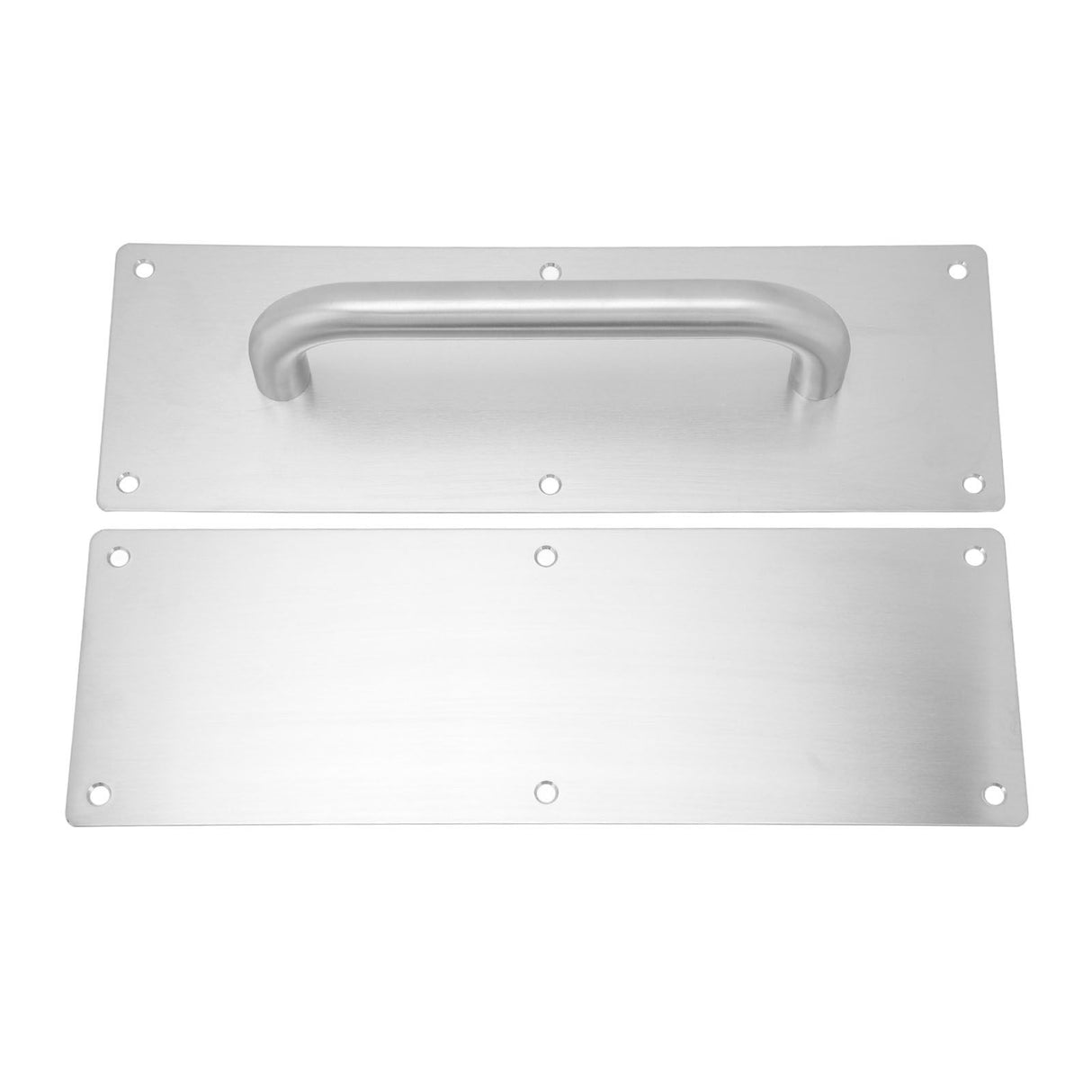 Pull Push Door Plate Handle with Screws 304 Stainless Steel White Oval Handle for Offices Hotels Restaurants