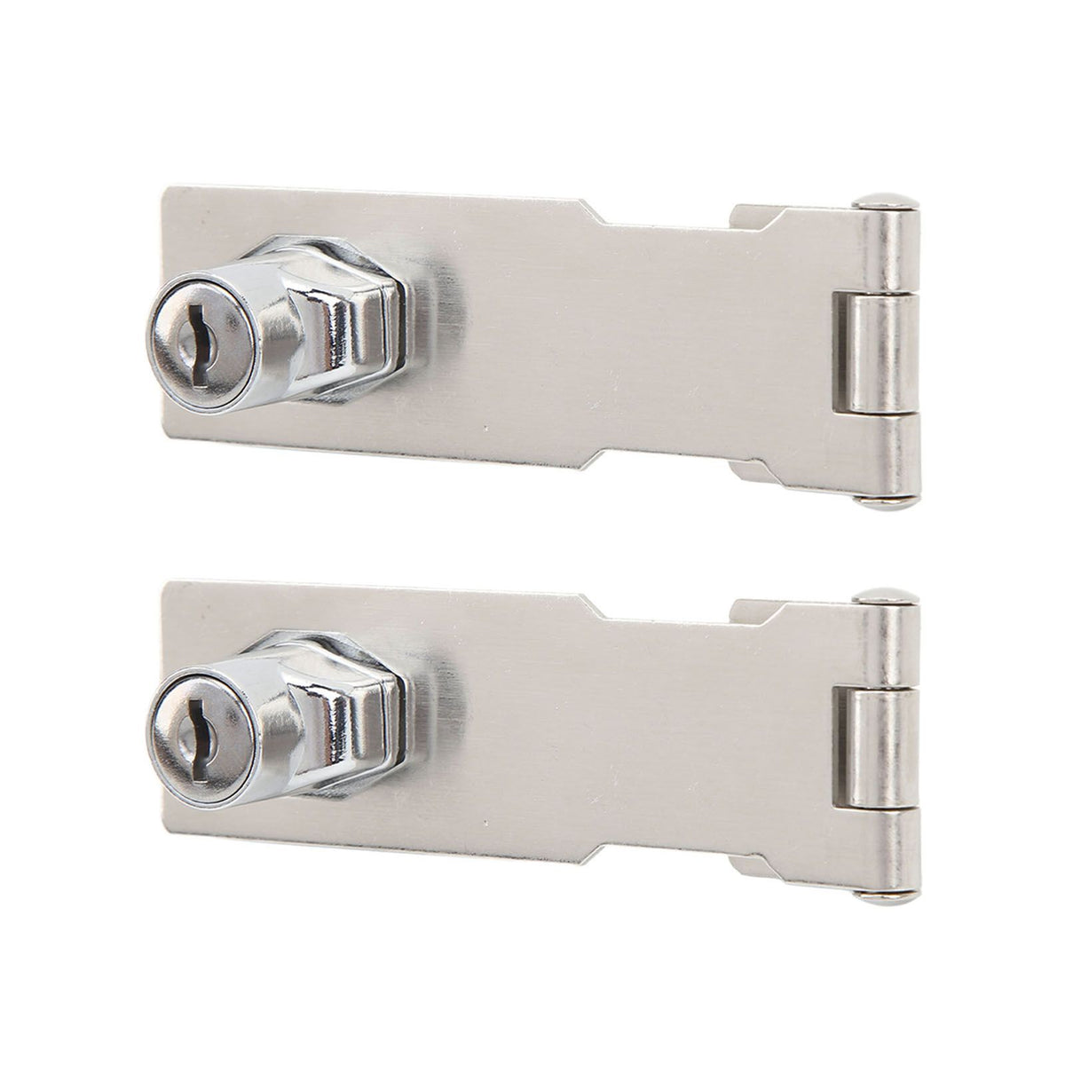 2PCS Keyed Hasp Locks 201 Stainless Steel Zinc Alloy Twist Knob Catch Latch Safety Lock for Cabinets Doors Silver