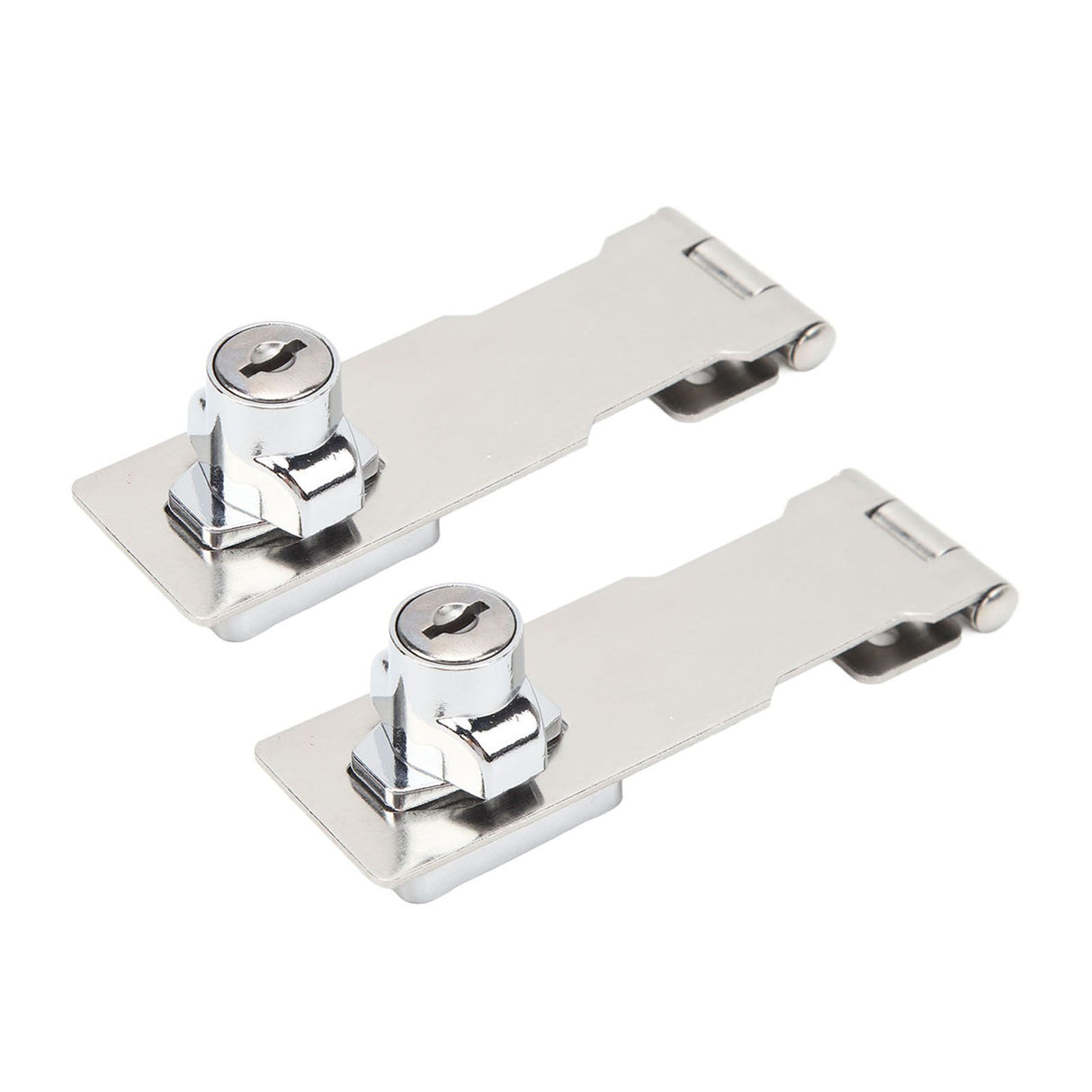 2PCS Keyed Hasp Locks 201 Stainless Steel Zinc Alloy Twist Knob Catch Latch Safety Lock for Cabinets Doors Silver