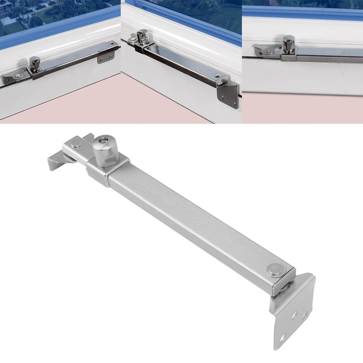 Casement Window Hinge Aluminum Alloy Windproof Concealed Hinge for Push Out Casement Windows Positioning Buckle Type 02