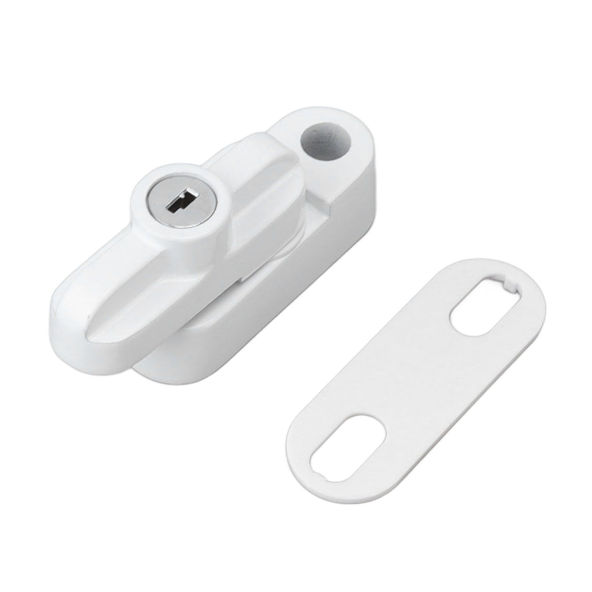 External Window Lock Catch Aluminum Alloy Anti Theft Flat Window Buckle Lock for Single Double Windows White