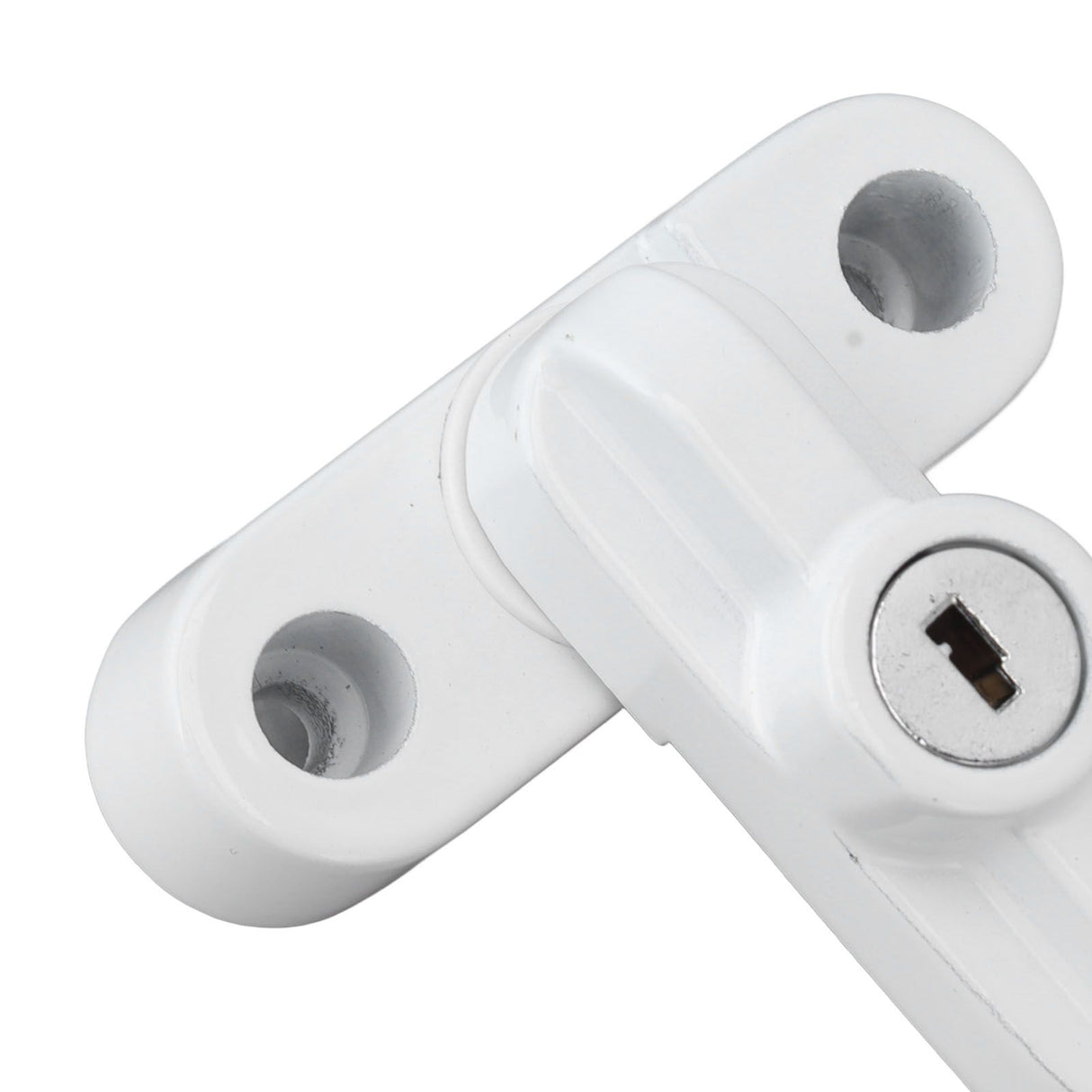 External Window Lock Catch Aluminum Alloy Anti Theft Flat Window Buckle Lock for Single Double Windows White