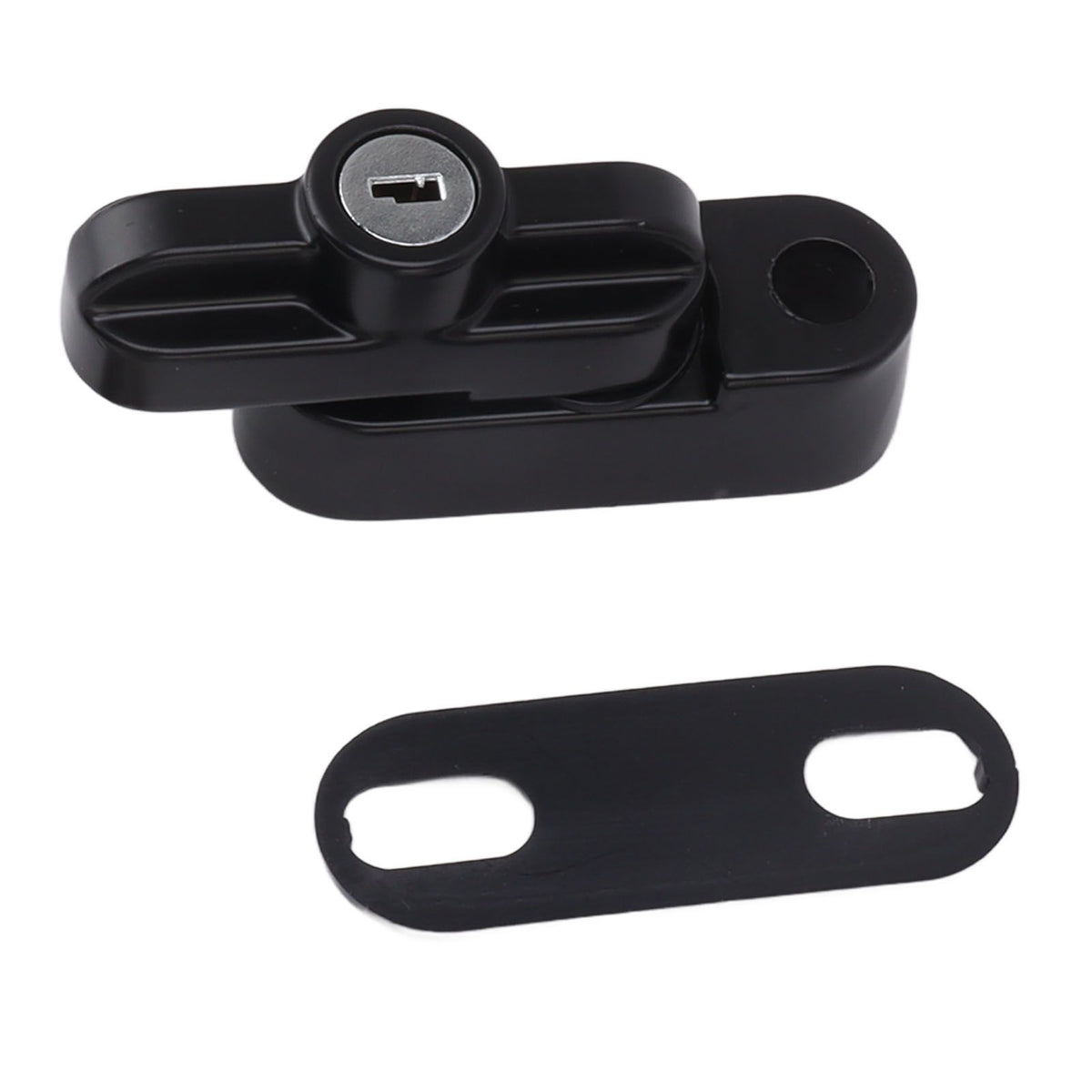 External Window Lock Catch Aluminum Alloy Anti Theft Flat Window Buckle Lock for Single Double Windows Black