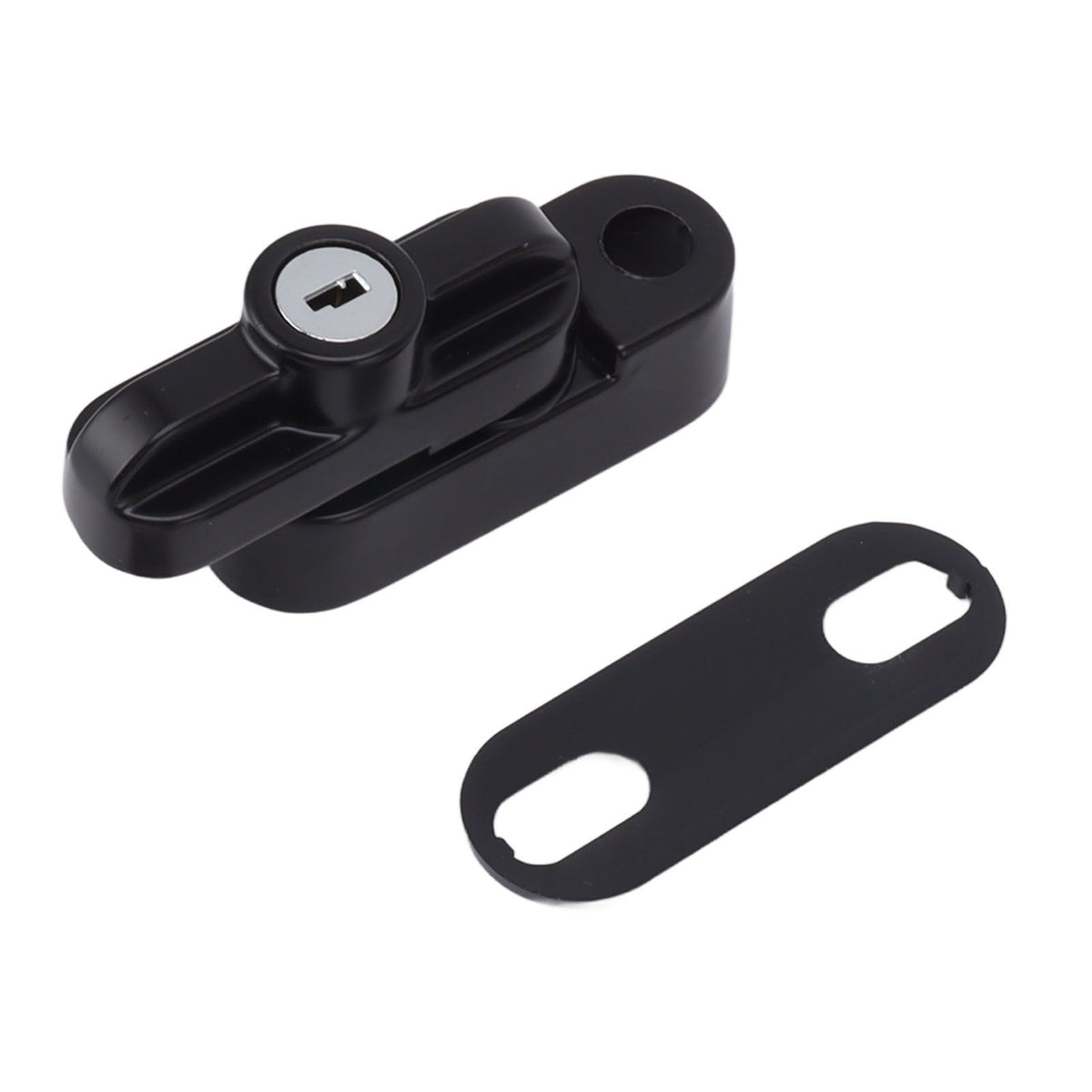 External Window Lock Catch Aluminum Alloy Anti Theft Flat Window Buckle Lock for Single Double Windows Black