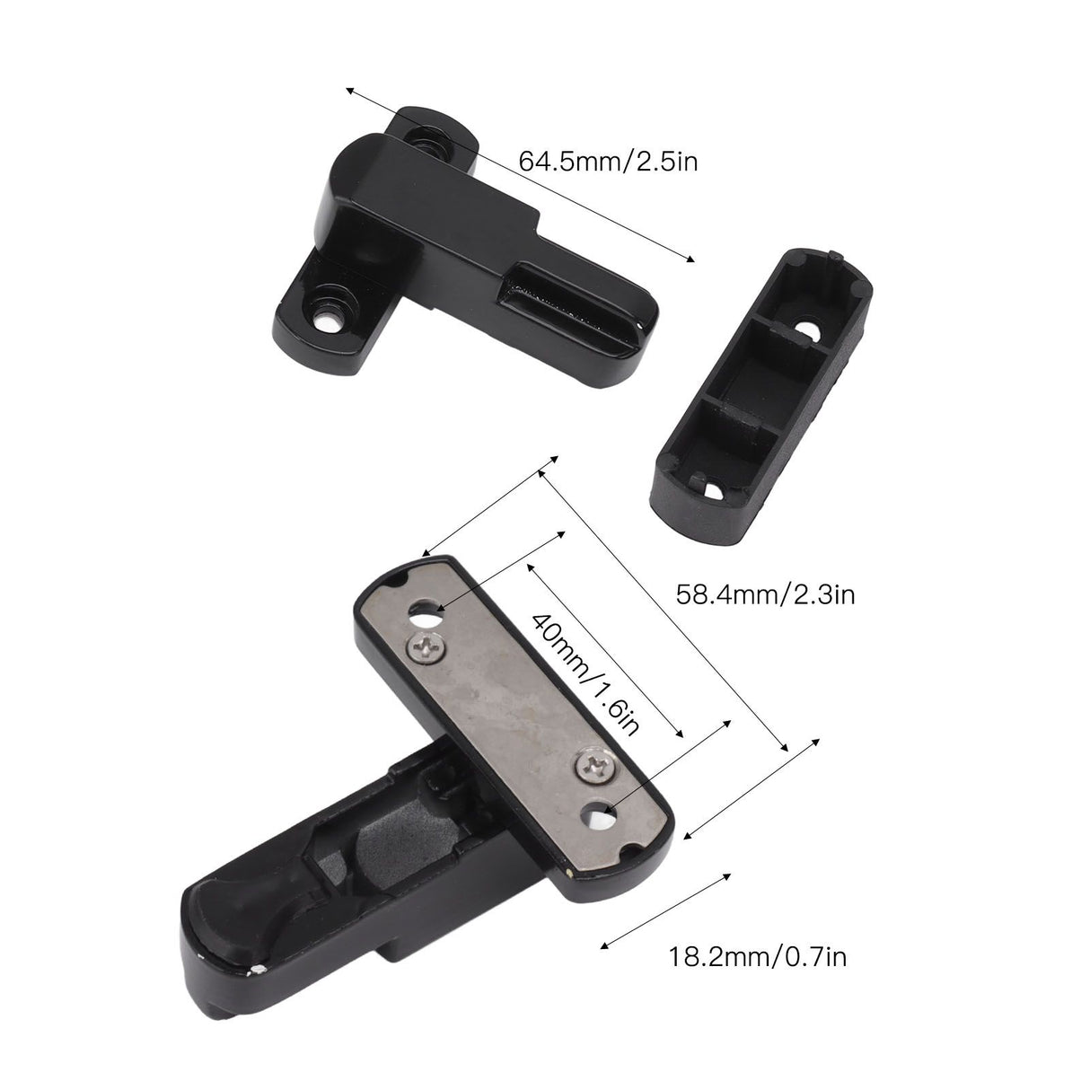 Window Sash Lock Aluminum Alloy T Type Sliding Window Latch Child Proof Safety Lock for Home Security Black