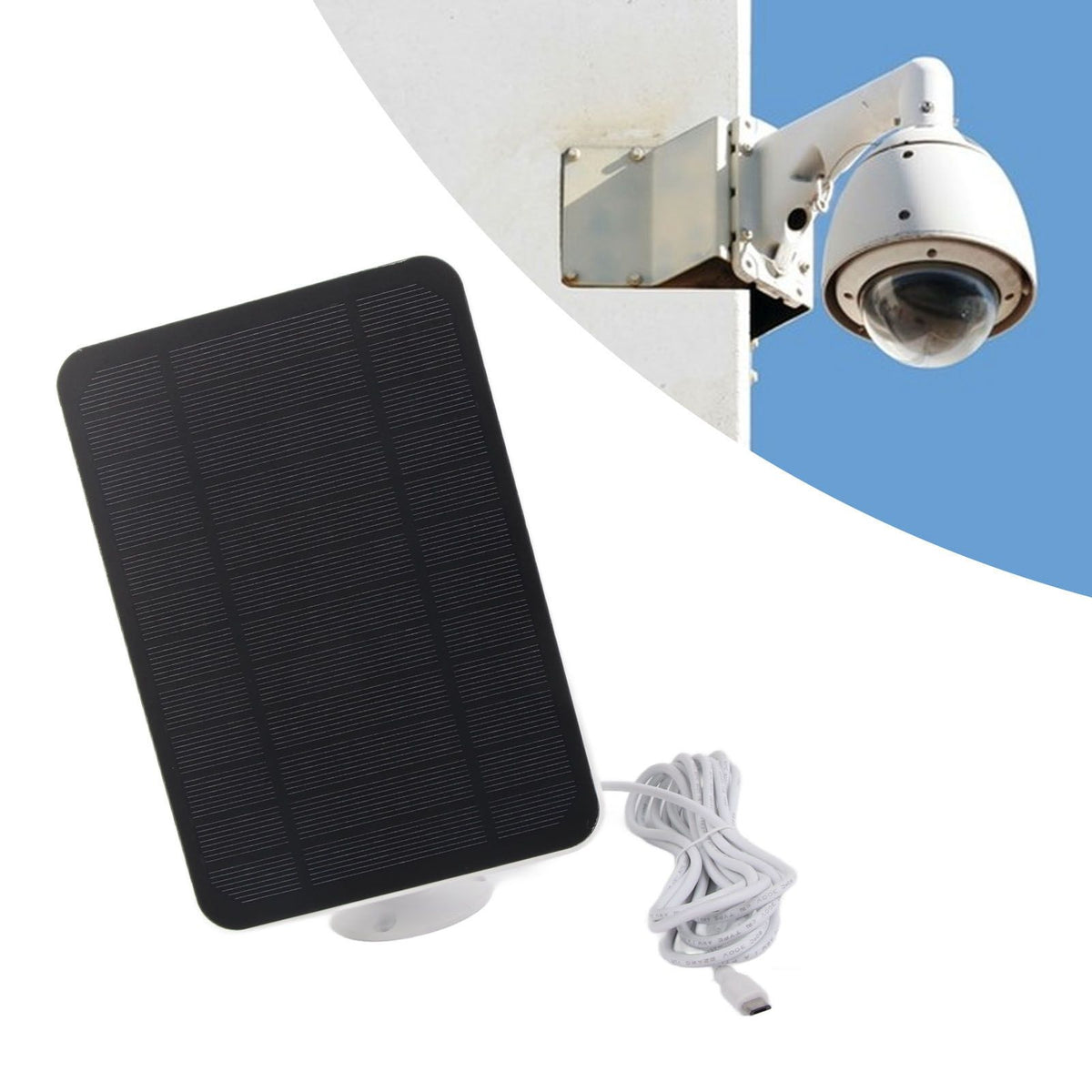 4W 5V Solar Panel for Arlo for Ring for Blink Security Camera IP65 Waterproof Solar Charger with 360 Degree Adjustable Bracket White