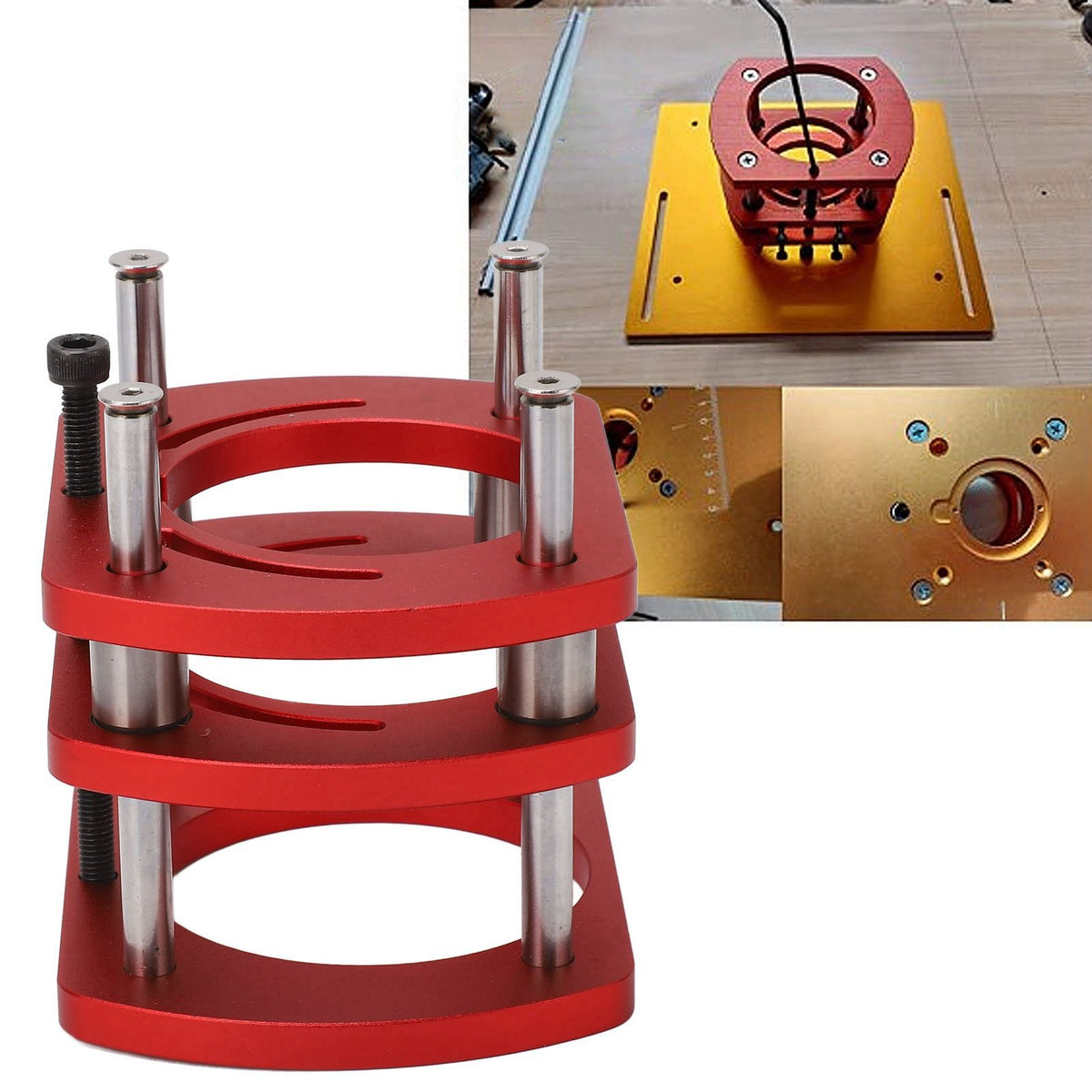 Router Lift Base Aluminum Alloy Router Table Saw Insert Plate Lifting System Base Kit for Small Trimming Machines
