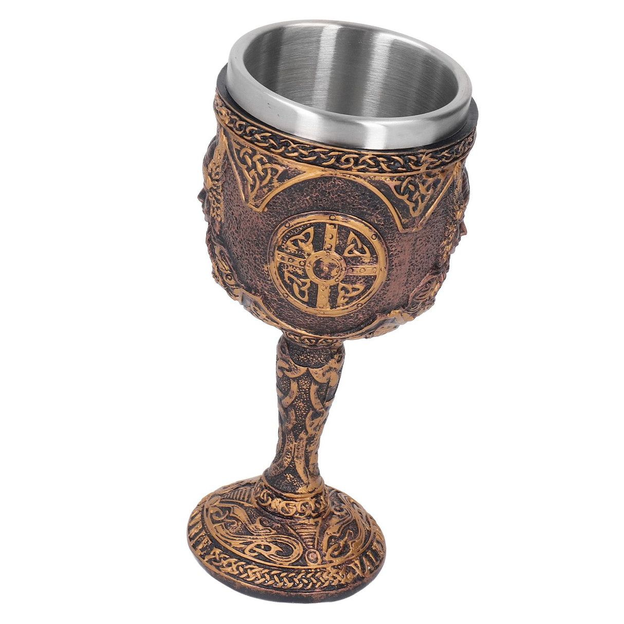 Nordic Wine Goblet Resin Shell Stainless Steel Unique Retro Beer Cup for Cocktails Whisky Red Wine