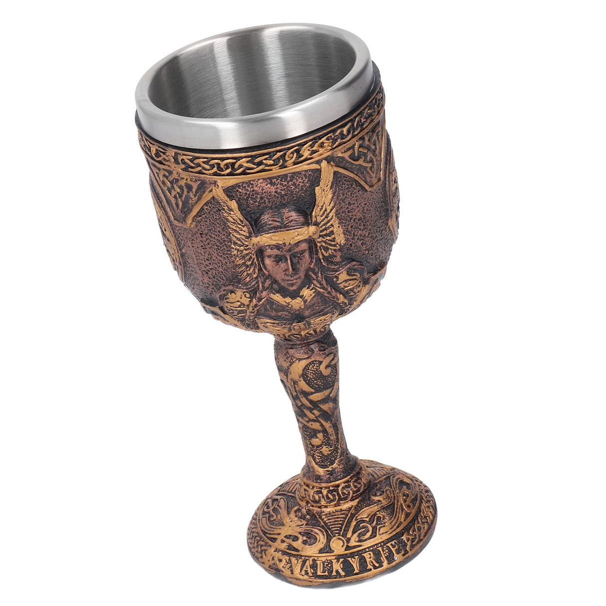 Nordic Wine Goblet Resin Shell Stainless Steel Unique Retro Beer Cup for Cocktails Whisky Red Wine