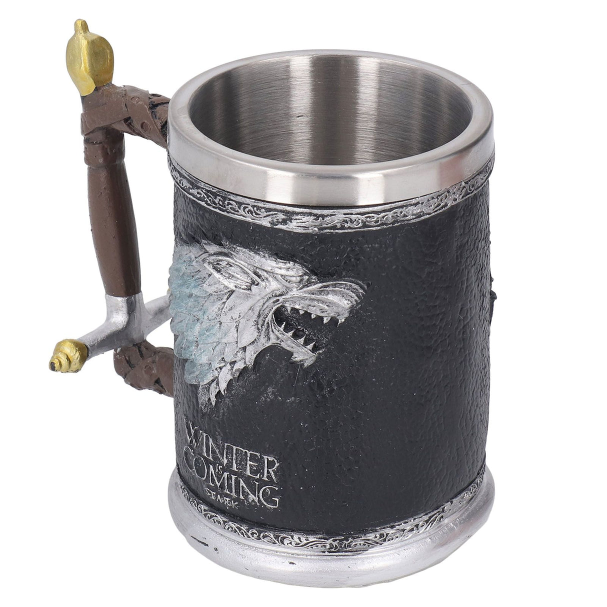 Stainless Steel Liner Mug Resin Decorative Hand Painted Beer Cup for Home Bar KTV Restaurant Large