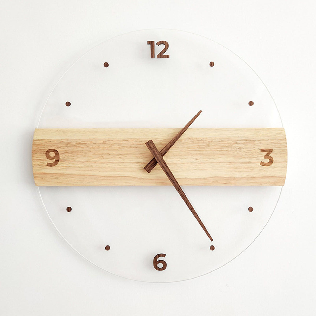 Wall Clock Silent Round Decorative Modern Acrylic Panel Hanging Clock for Living Room Bedroom Office