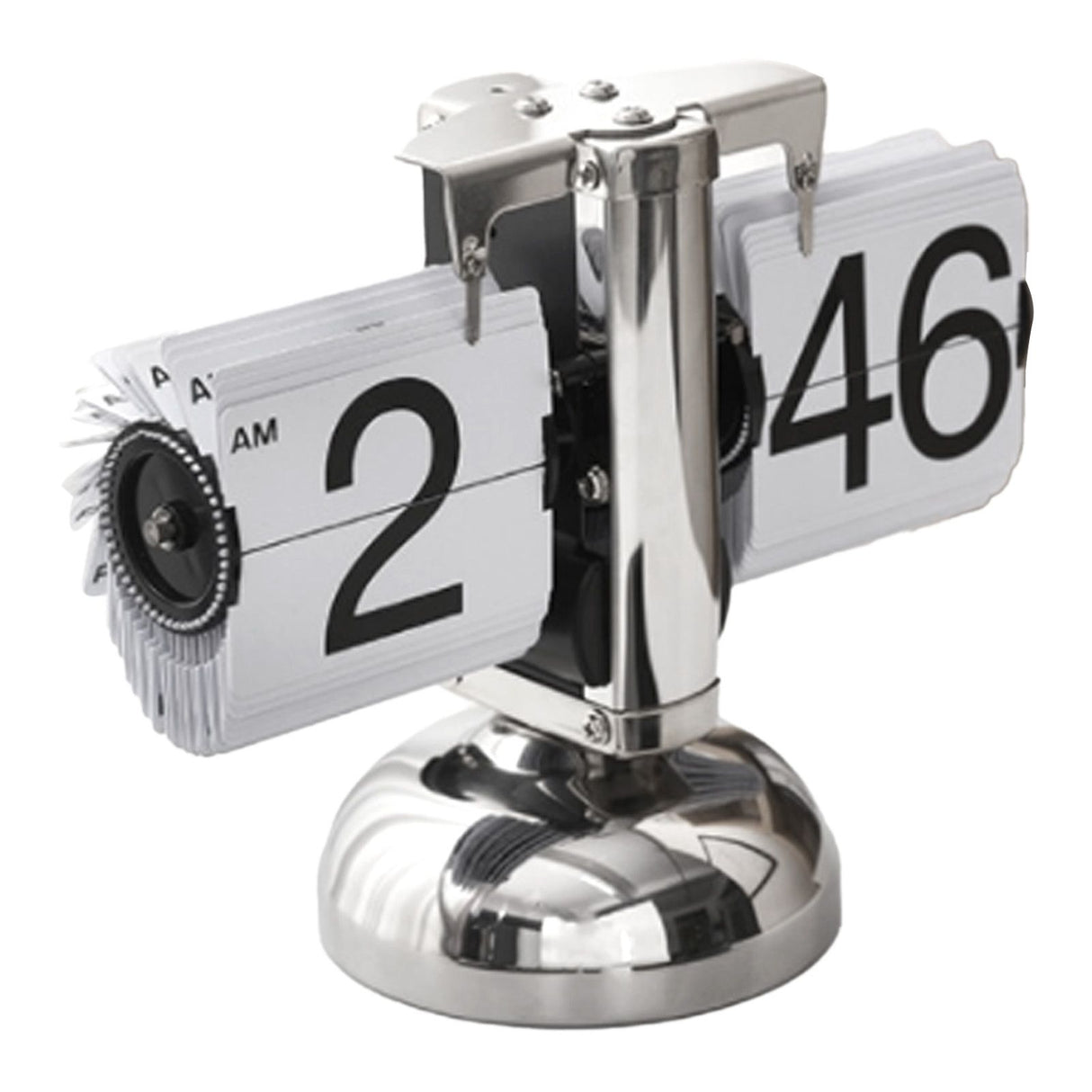 Digital Flip Down Clock Retro Minimalist Single Foot Mechanical Auto Flip Clock Desk Clock for Home Livingroom White