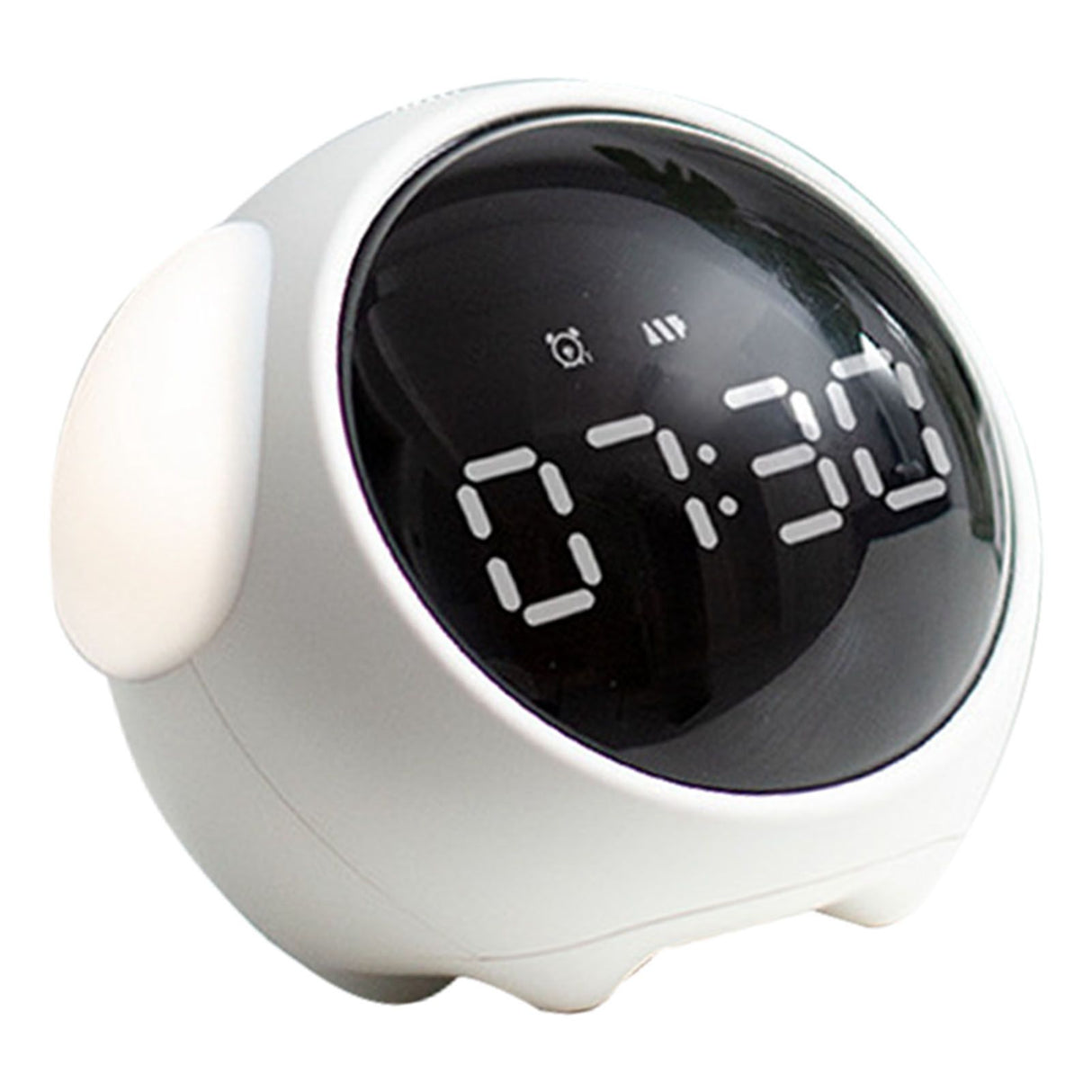 Expression Clock Cute Dog Shape Multifunctional LED Digital Alarm Clock Voice Activated Night Light White