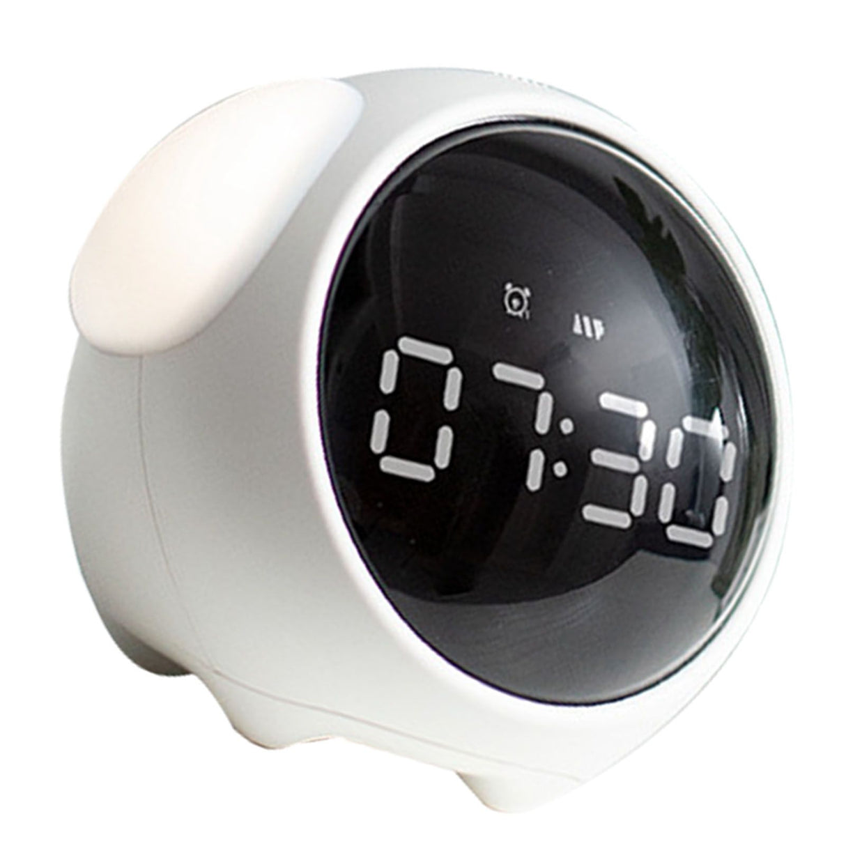 Expression Clock Cute Dog Shape Multifunctional LED Digital Alarm Clock Voice Activated Night Light White