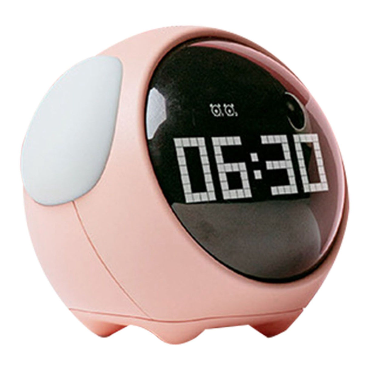 Expression Clock Cute Dog Shape Multifunctional LED Digital Alarm Clock Voice Activated Night Light Pink