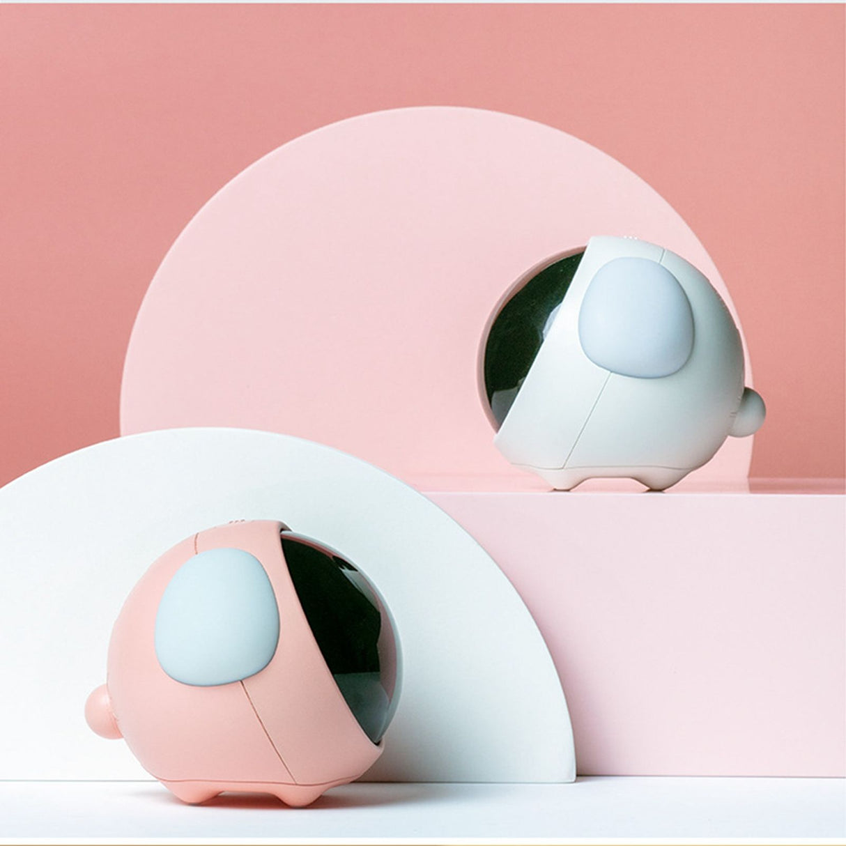 Expression Clock Cute Dog Shape Multifunctional LED Digital Alarm Clock Voice Activated Night Light Pink