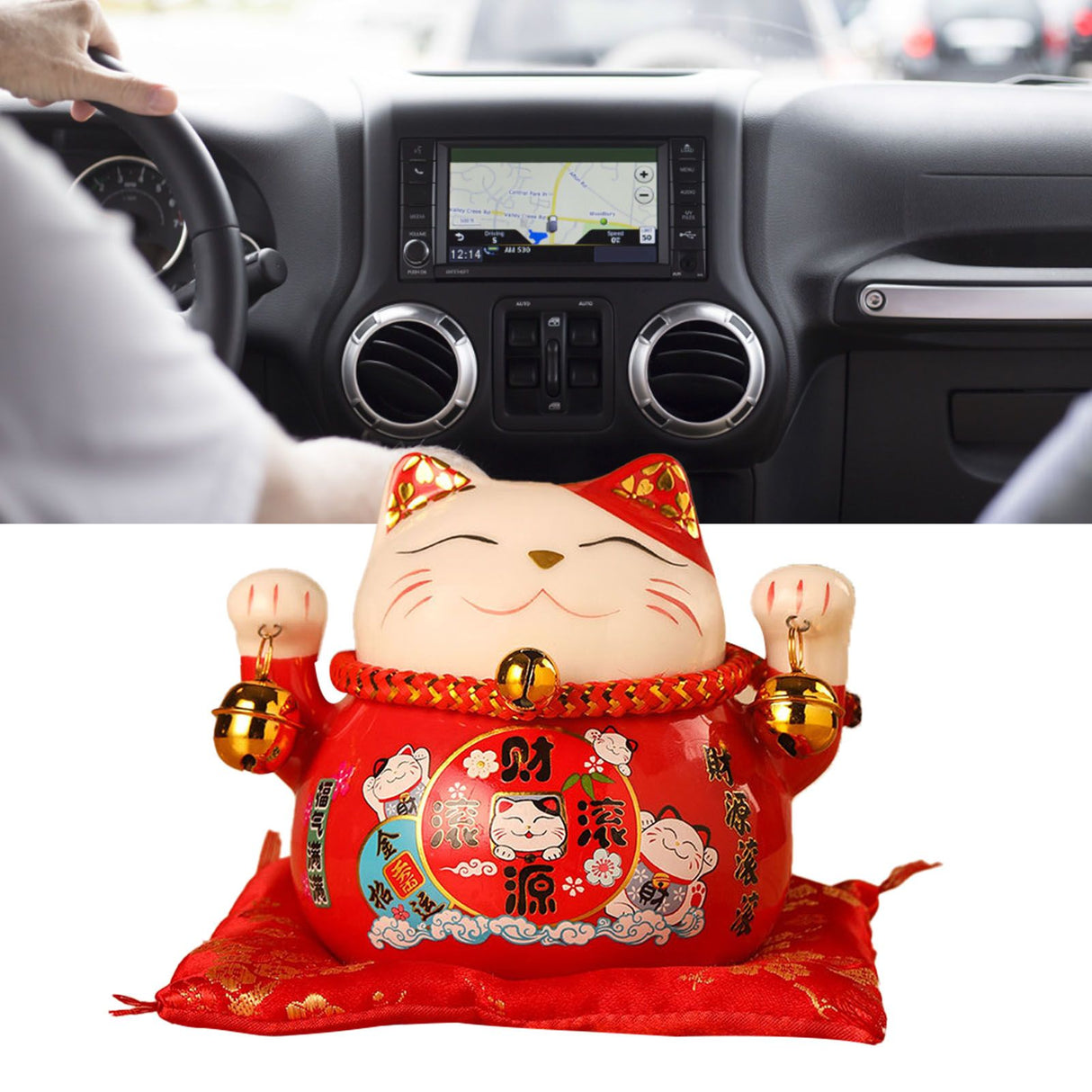 Lucky Cat Coin Bank 4.5in Exquisite Cute Bring Luck Good Wish Ceramic Fortune Cat Saving Pot Desk Decoration Red