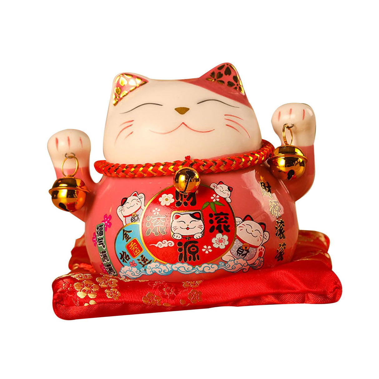 Lucky Cat Coin Bank 4.5in Exquisite Cute Bring Luck Good Wish Ceramic Fortune Cat Saving Pot Desk Decoration Pink