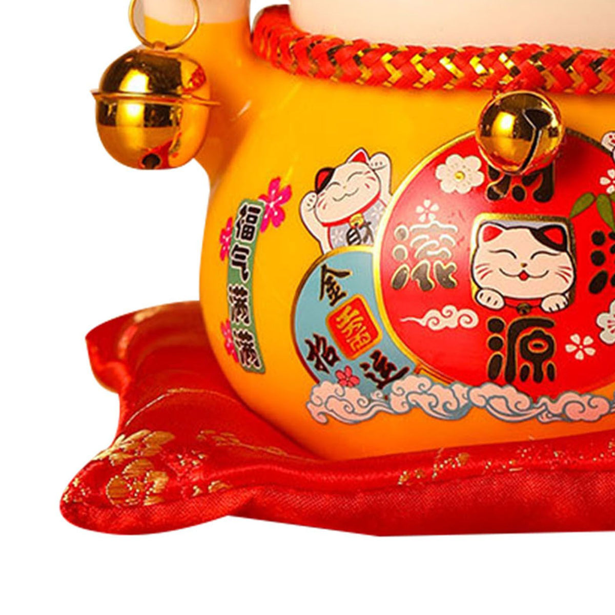 Lucky Cat Coin Bank 4.5in Exquisite Cute Bring Luck Good Wish Ceramic Fortune Cat Saving Pot Desk Decoration Yellow