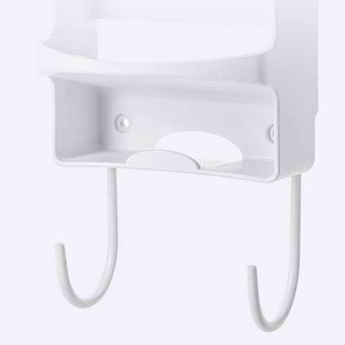 Iron Holder Wall Mounted Heat Resistant Widened Electric Iron Organizer with Hooks for Closet Hotel White