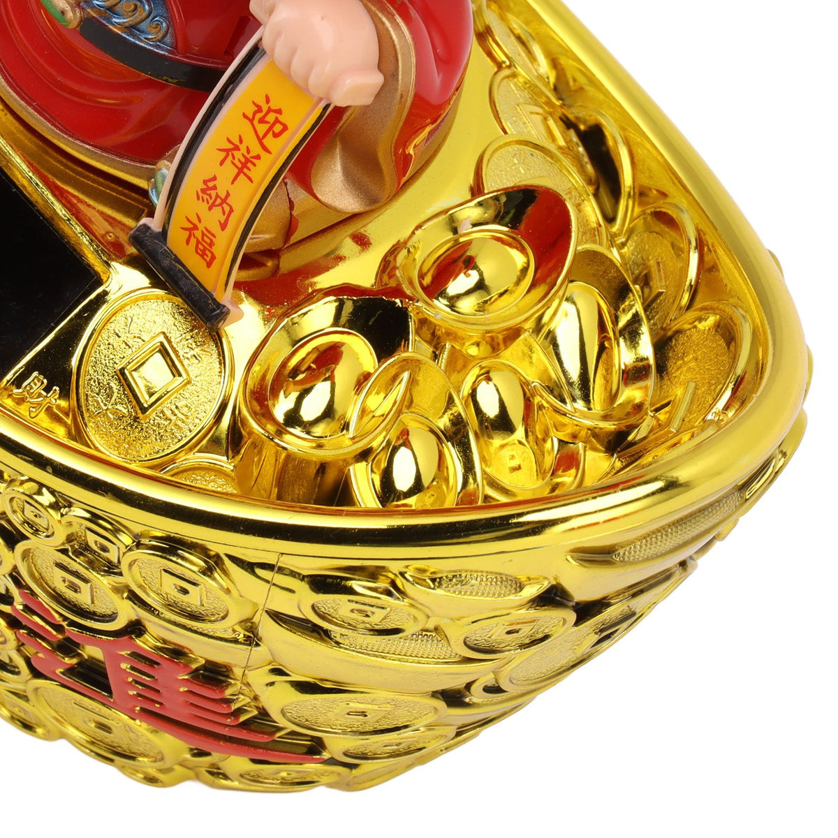 Wealth God Ornament Solar Panel Nodding Fortune Wealth Statue for Car Household Decoration 680 Model