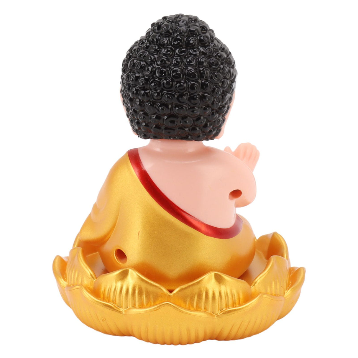 Buddha Ornament Solar Powered Light Energy Sensing Auto Nod Buddha Decoration for Home Car Office Gold Clothes