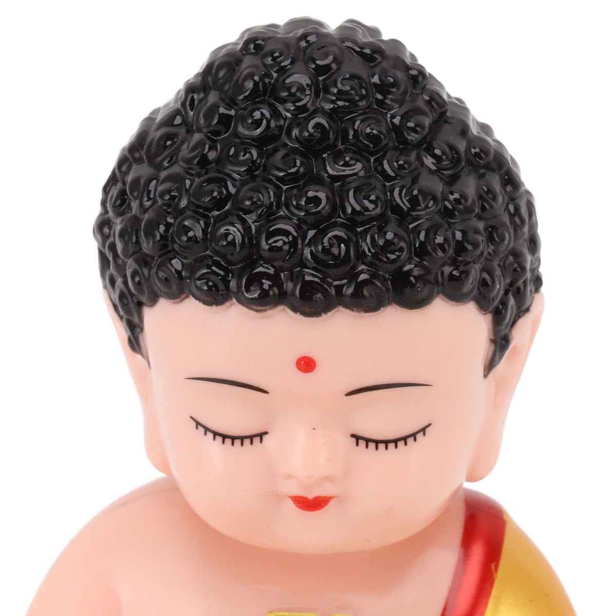 Buddha Ornament Solar Powered Light Energy Sensing Auto Nod Buddha Decoration for Home Car Office Gold Clothes