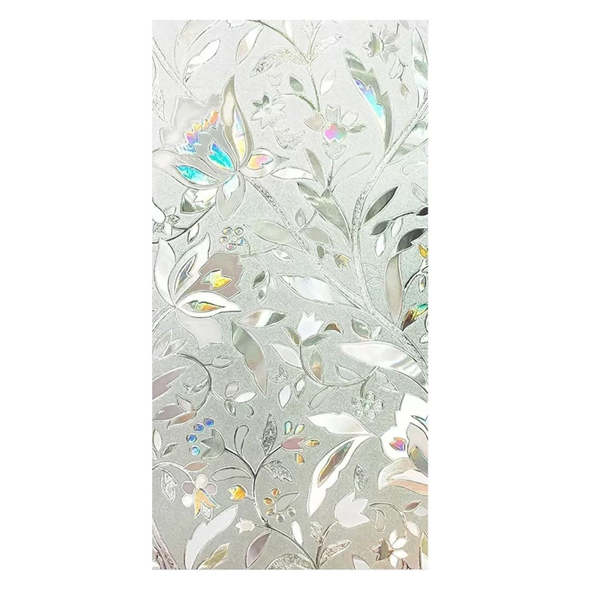 60x300cm 3D Tulip Pattern Self Adhesive Window Privacy Film Static Cling Window Sticker for Home Office