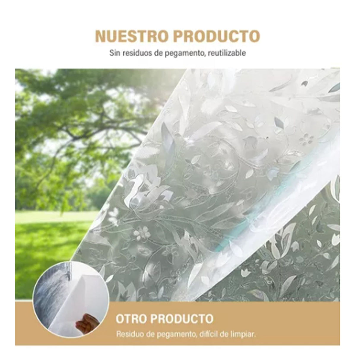 60x300cm 3D Tulip Pattern Self Adhesive Window Privacy Film Static Cling Window Sticker for Home Office