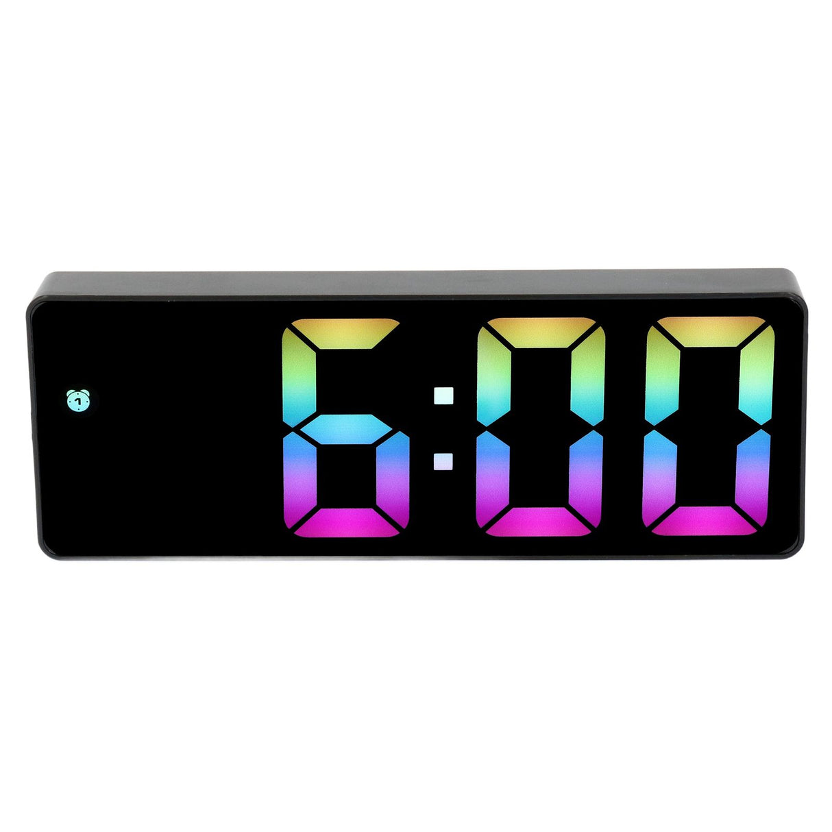 Colorful LED Digital Alarm Clock Large LED Screen Electronic Alarm Clock for Bedside Bedroom 0725 Black Shell Black Face C Style