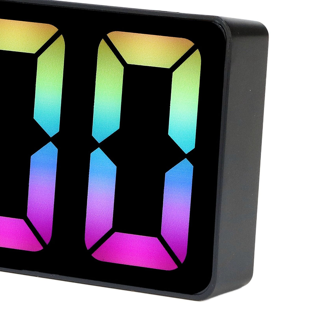 Colorful LED Digital Alarm Clock Large LED Screen Electronic Alarm Clock for Bedside Bedroom 0725 Black Shell Black Face C Style