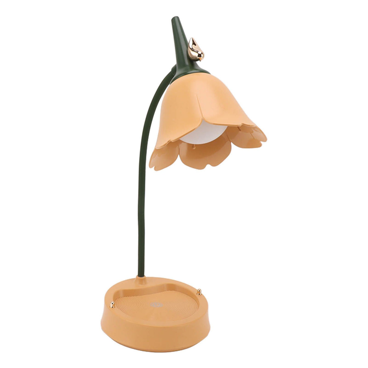 3W LED Touch Desk Lamp 3 Gear Dimmable Foldable Petal Shape Desktop Table Light USB 5V Orange
