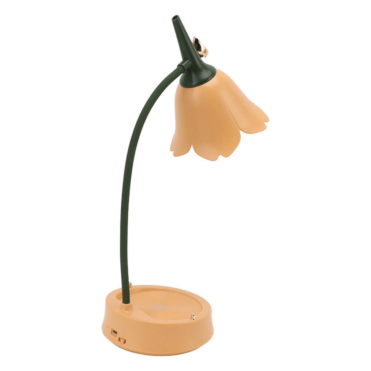3W LED Touch Desk Lamp 3 Gear Dimmable Foldable Petal Shape Desktop Table Light USB 5V Orange