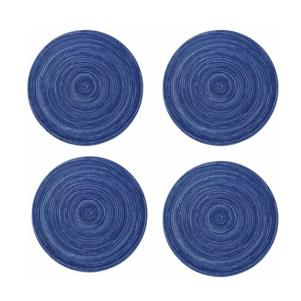 4Pcs Circular Cup Mat Braiding Heat Resistant Bowl Plate Mat Nordic Style Insulation Coaster Blue