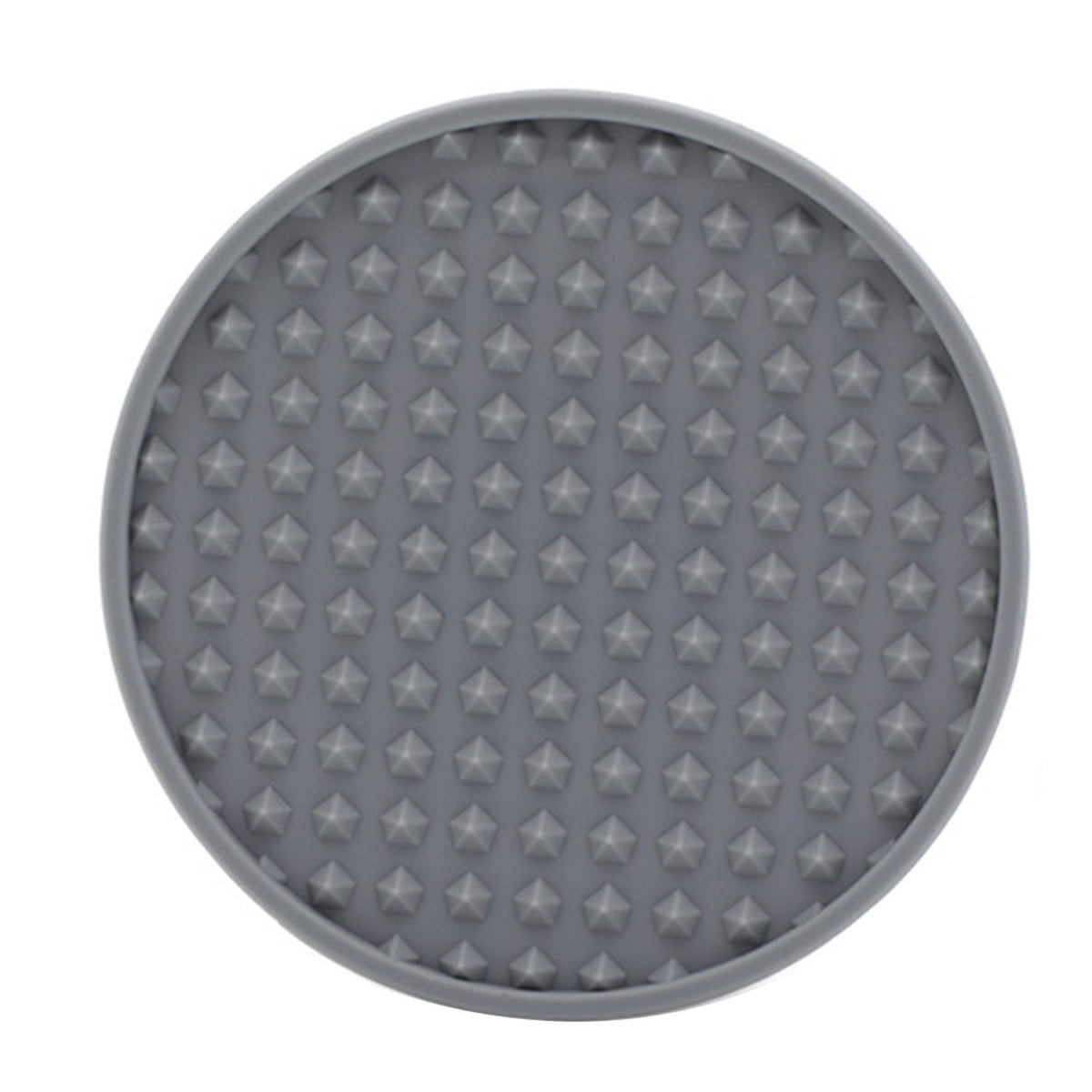6Pcs Silicone Coaster Set Heat Resistant Prevent Slip Flexible Round Silicone Drink Coaster with Holder for Home Kitchen Grey