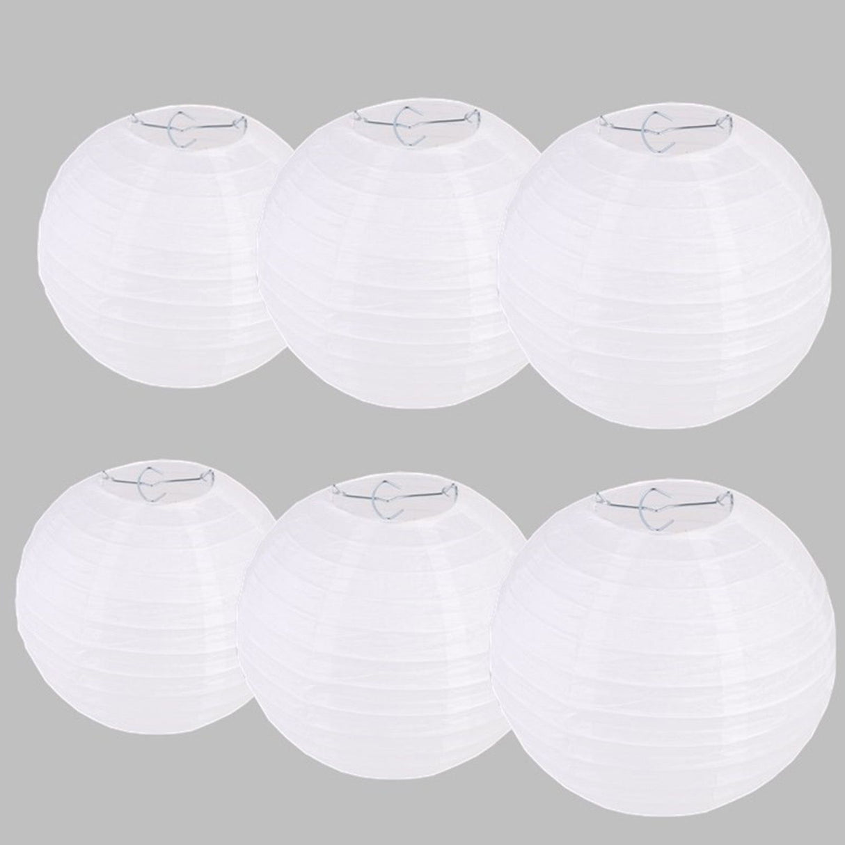 Chinese White Paper Lantern Decorative Round Paper Lanterns with 10 LED Lights for Wedding Party Christmas Party Decor