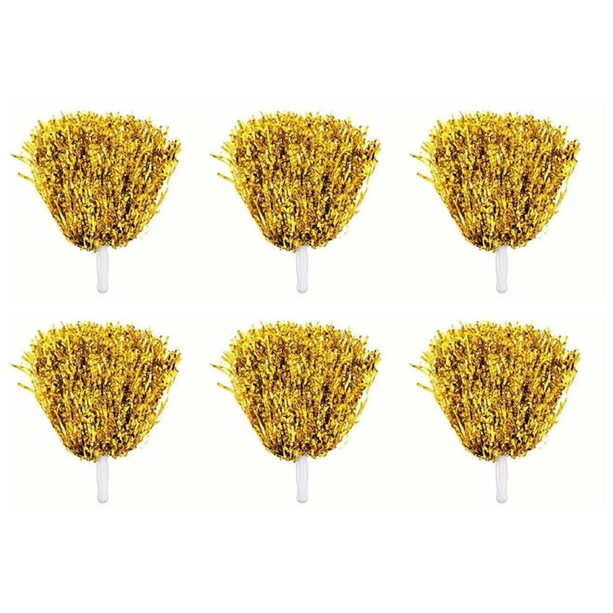 10PCS Cheerleading Pompoms with Straight Handle Reusable Flash Effect Plastic Cheering Poms Ball for Basketball Baseball