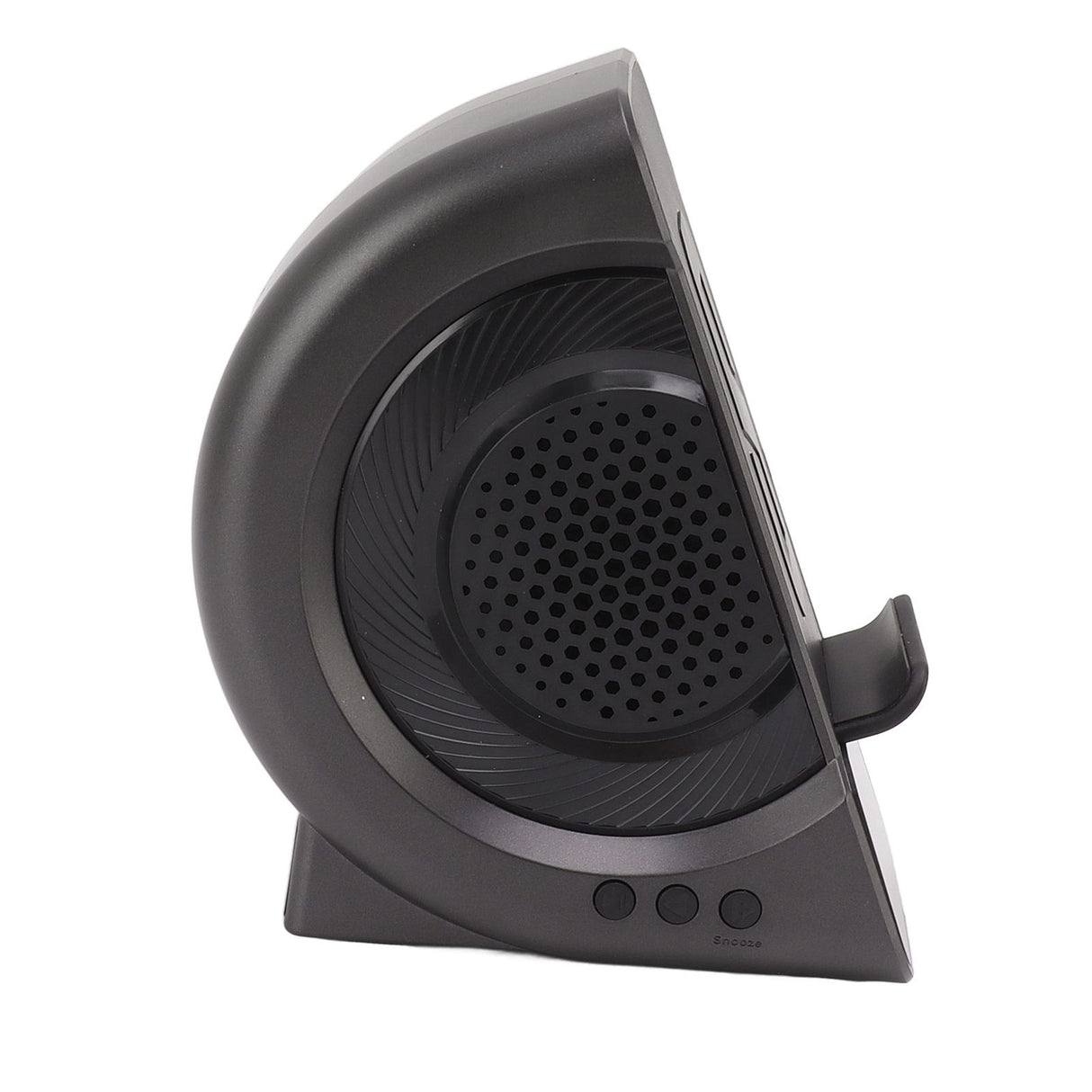 3 in 1 Bluetooth Speaker PC ABS Alarm Clock with Wireless Charging for Bedside 10W Grey